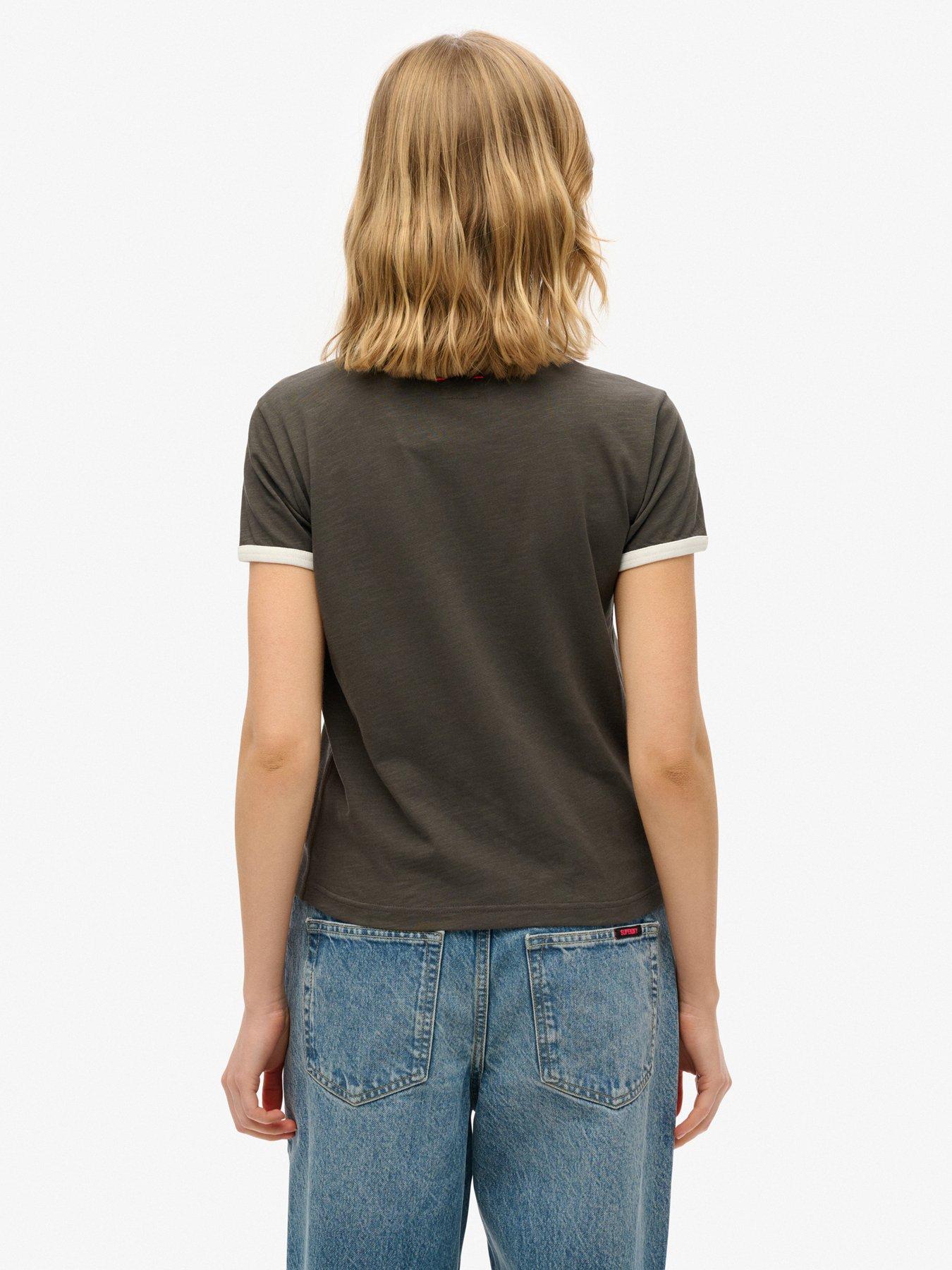 Image 2 of 5 of Superdry Athletic Essential Ringer Fitted T-Shirt - Grey