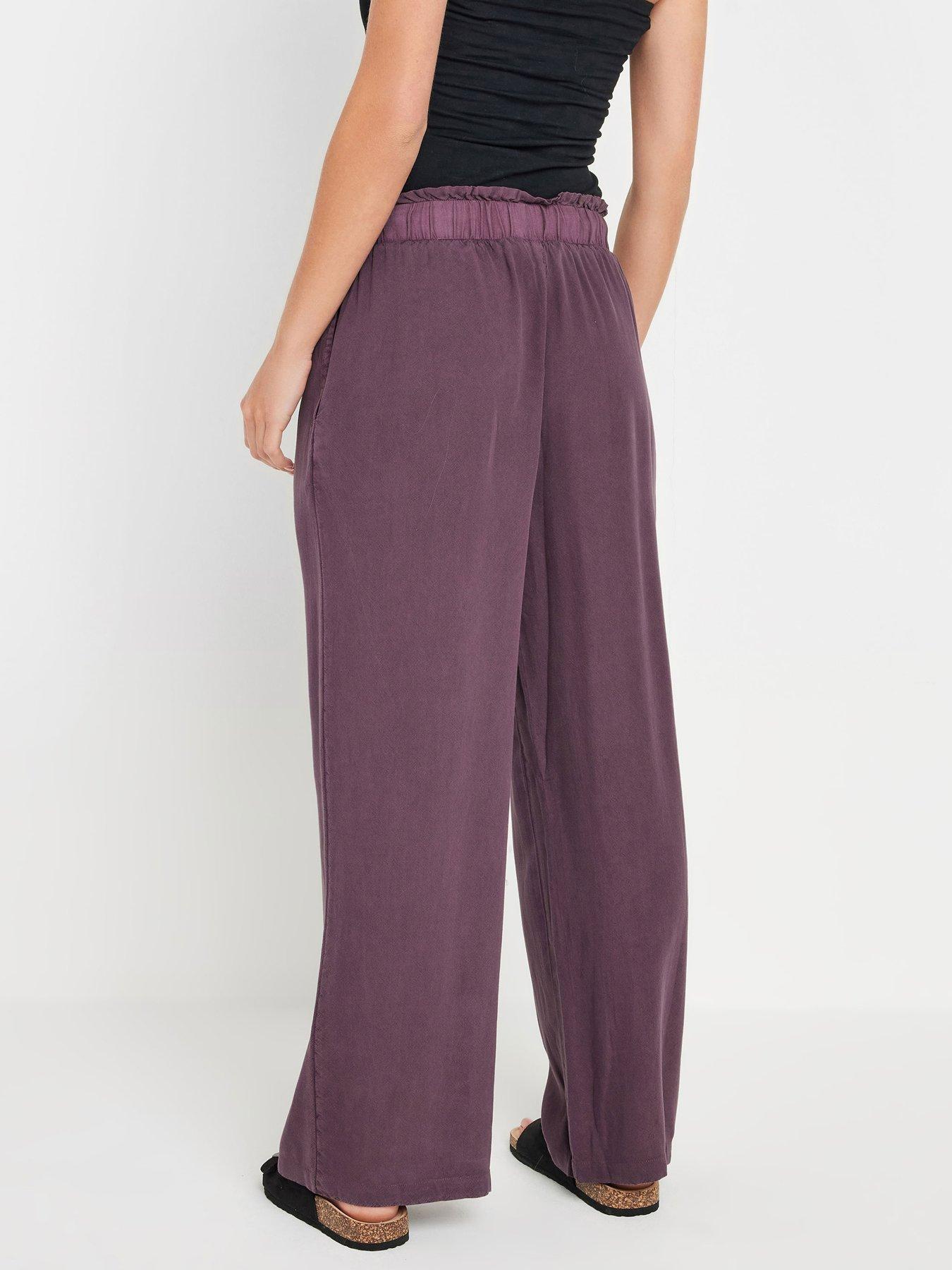 Image 2 of 4 of M&Co Petite Acid Wash Wide Leg Trousers