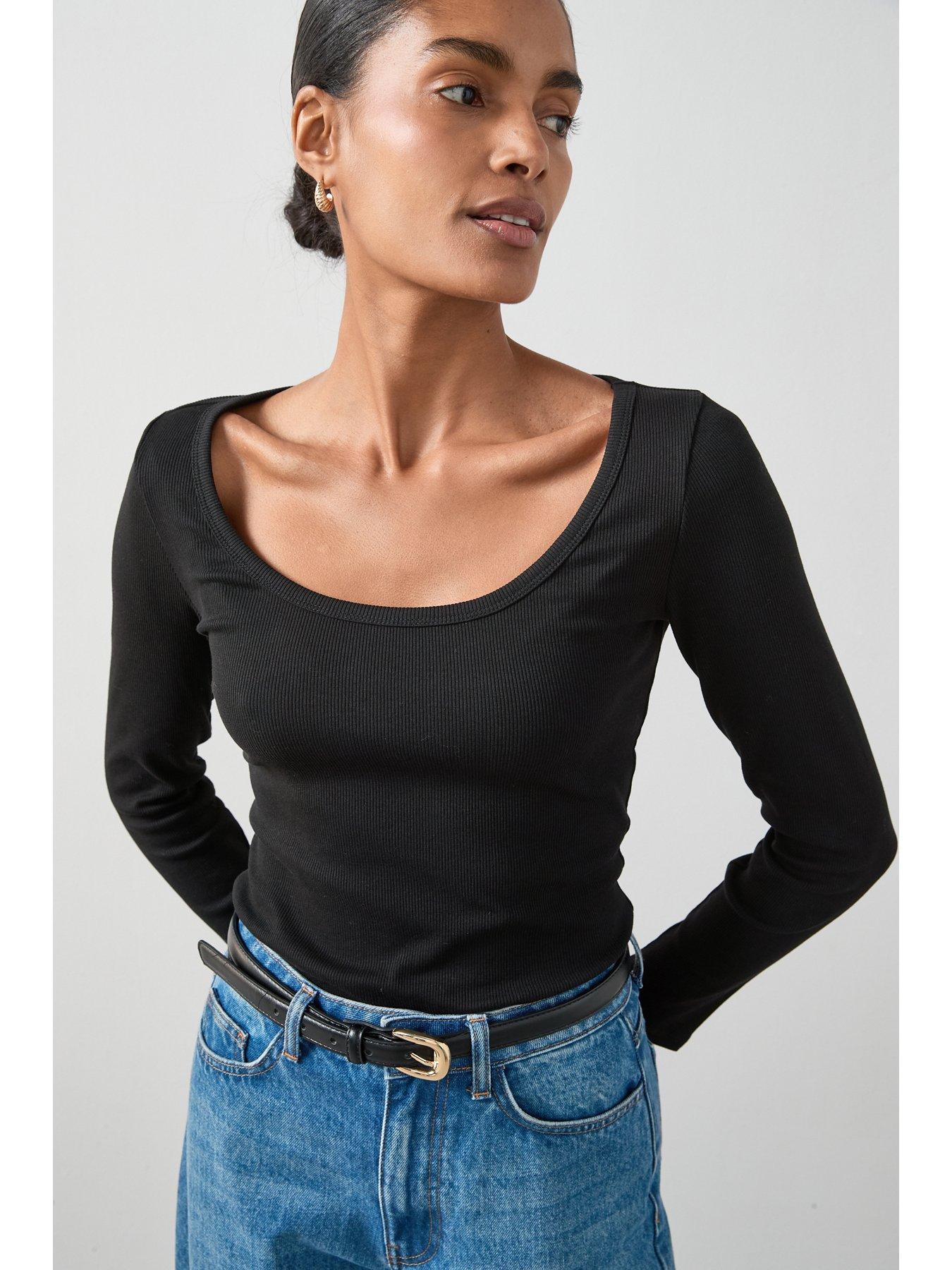 the-very-collection-rib-scoop-neck-long-sleeve-top-black