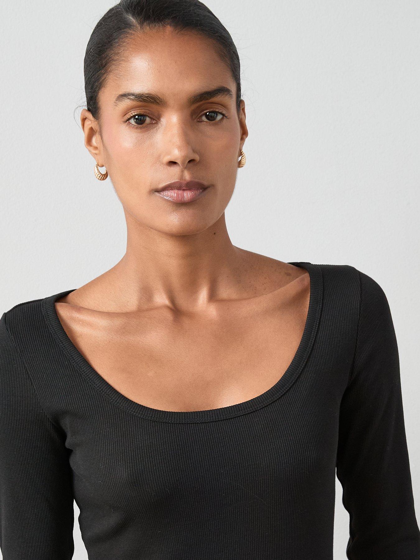 the-very-collection-rib-scoop-neck-long-sleeve-top-blackoutfit
