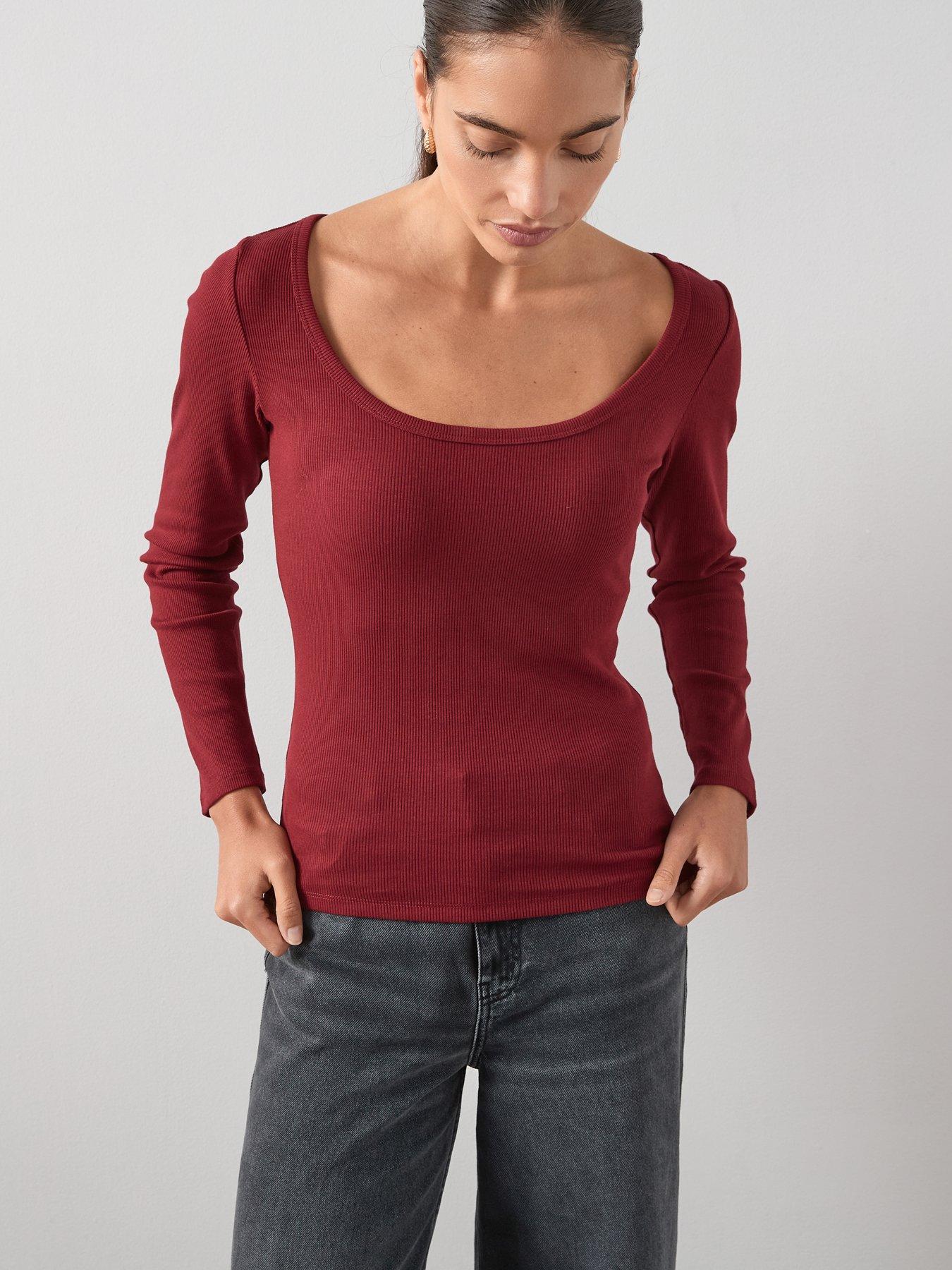 the-very-collection-ribbed-scoop-neck-long-sleeve-burgundydetail