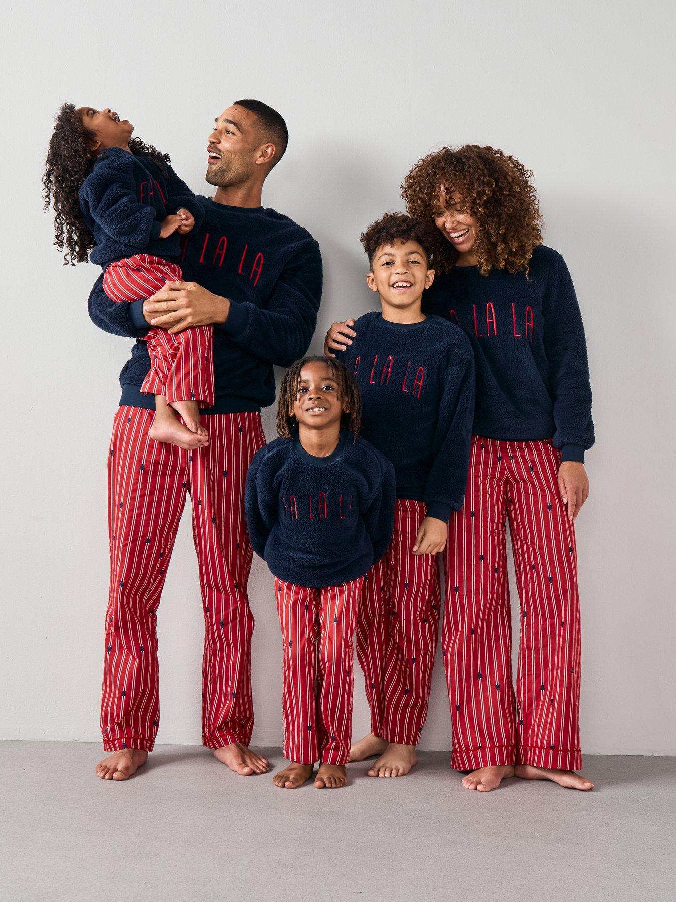 the-very-collection-mens-family-christmas-borg-sweat-and-woven-trousers-pj-set-navy