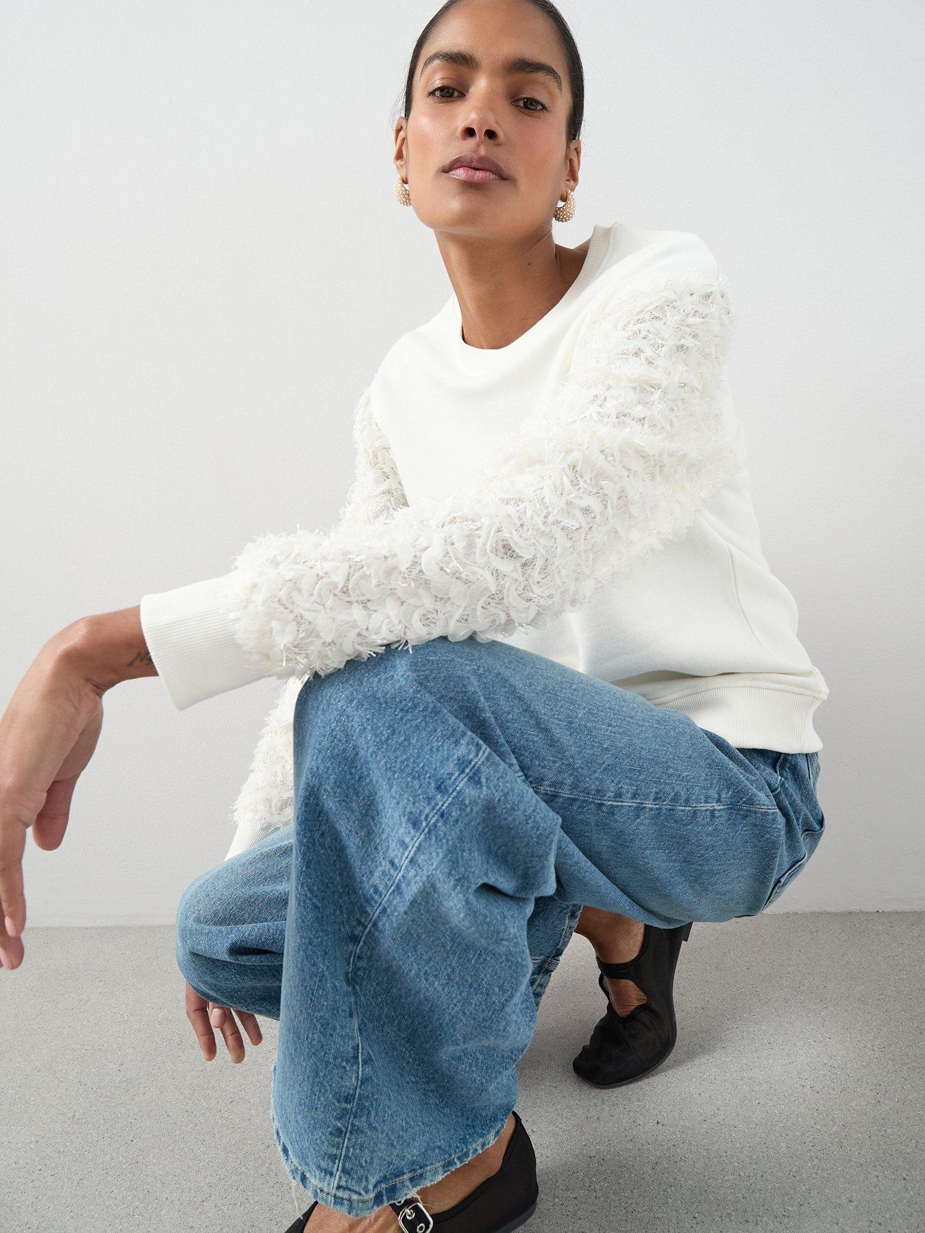 the-very-collection-lace-sleeve-top-cream