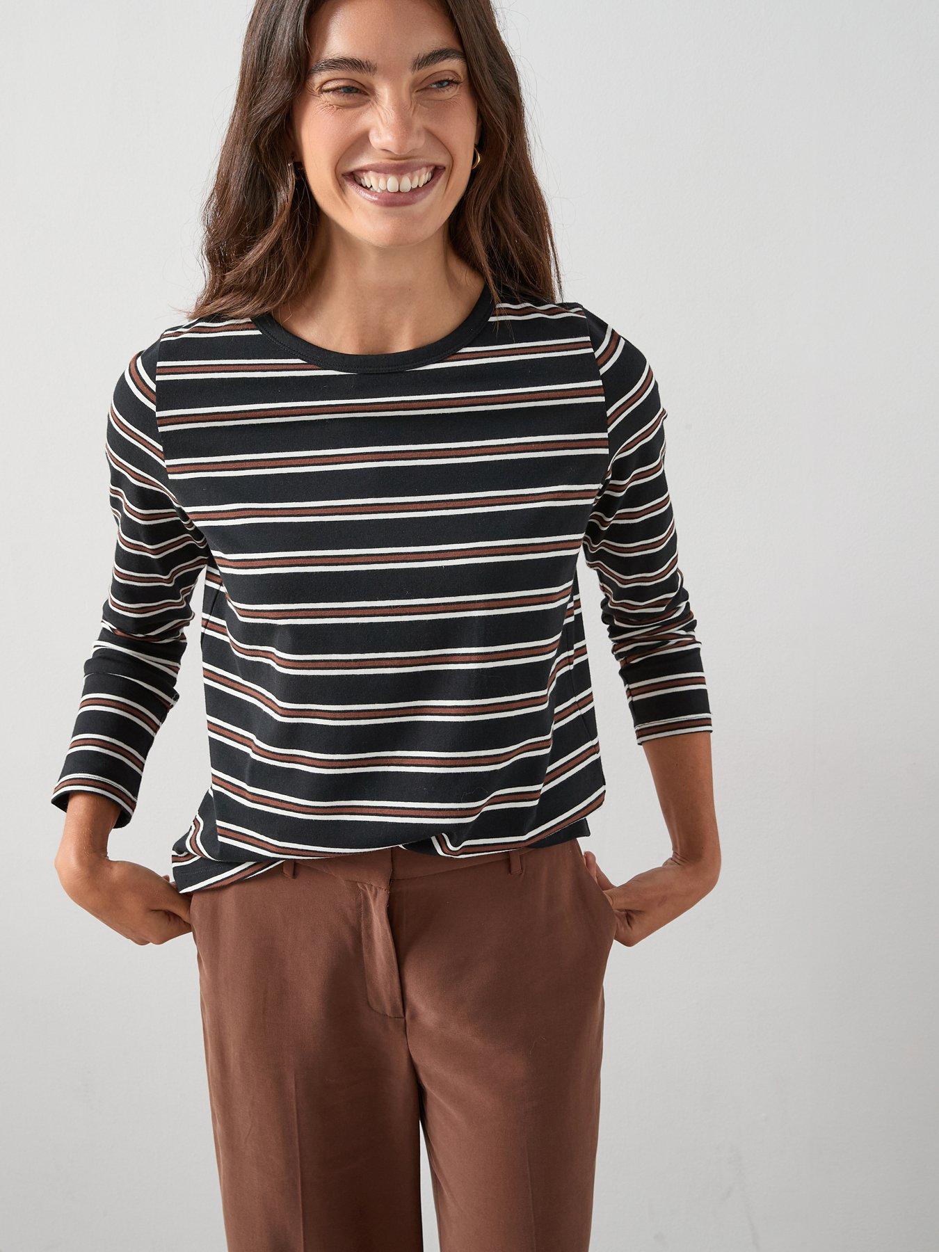 v-by-very-long-sleeve-oversize-basic-stripe-top-blackfront