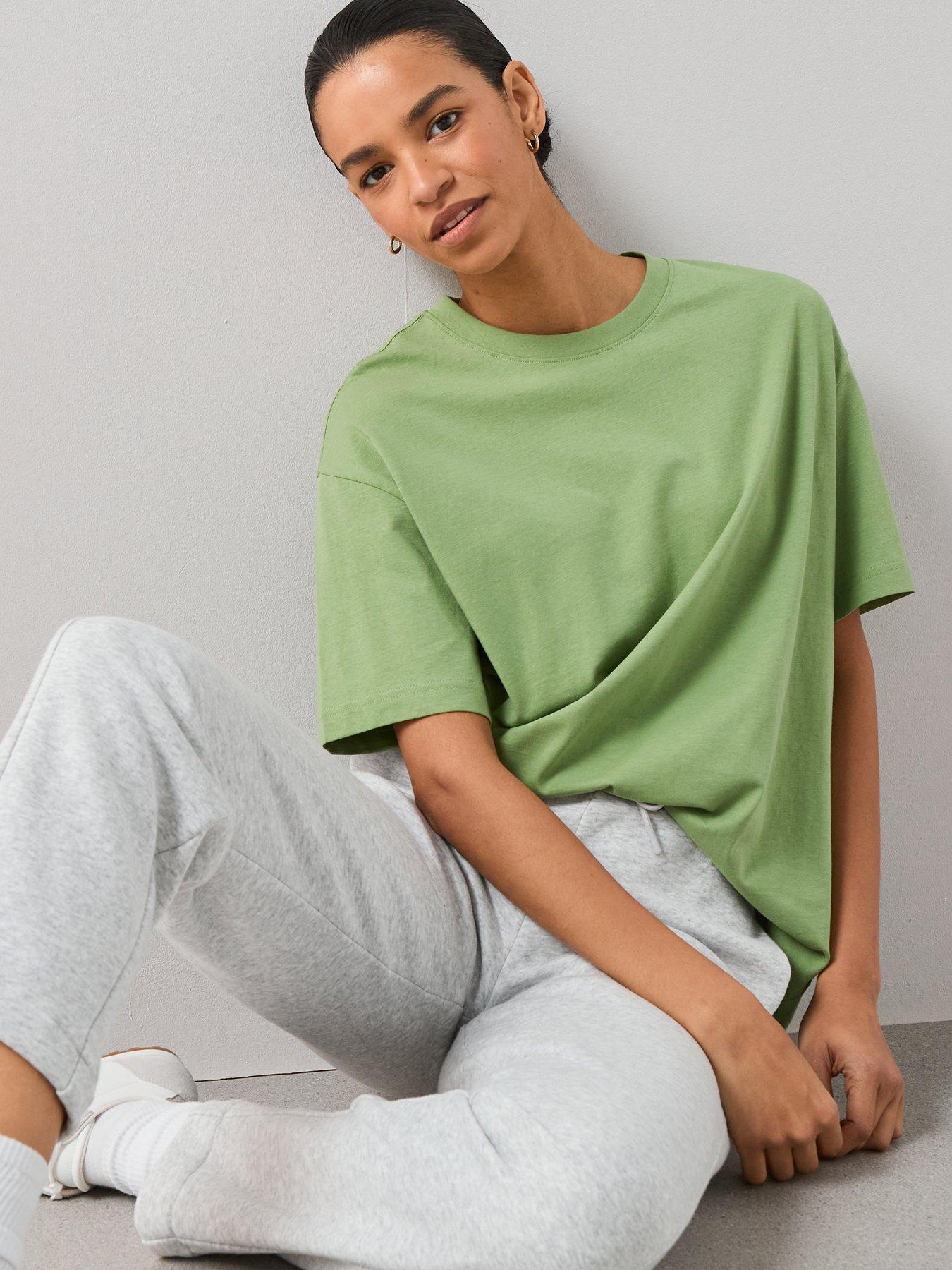 The Very Collection Crew Neck Oversized Tshirt - Green