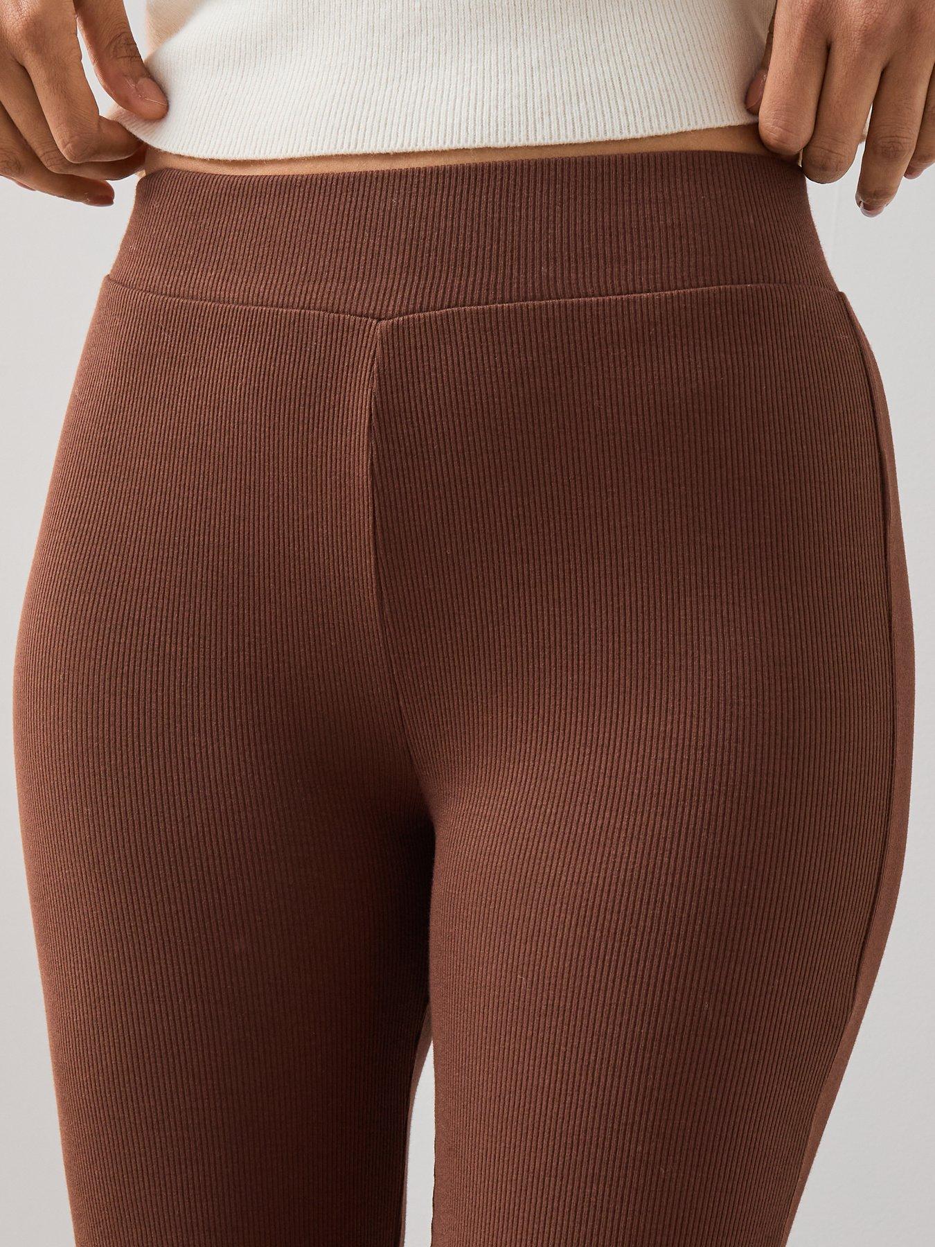 Image 5 of 6 of The Very Collection Rib Flare Leggings - Brown