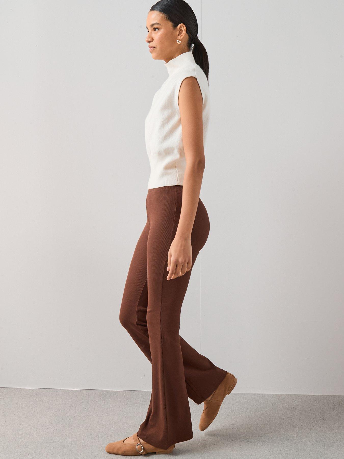 Image 6 of 6 of The Very Collection Rib Flare Leggings - Brown