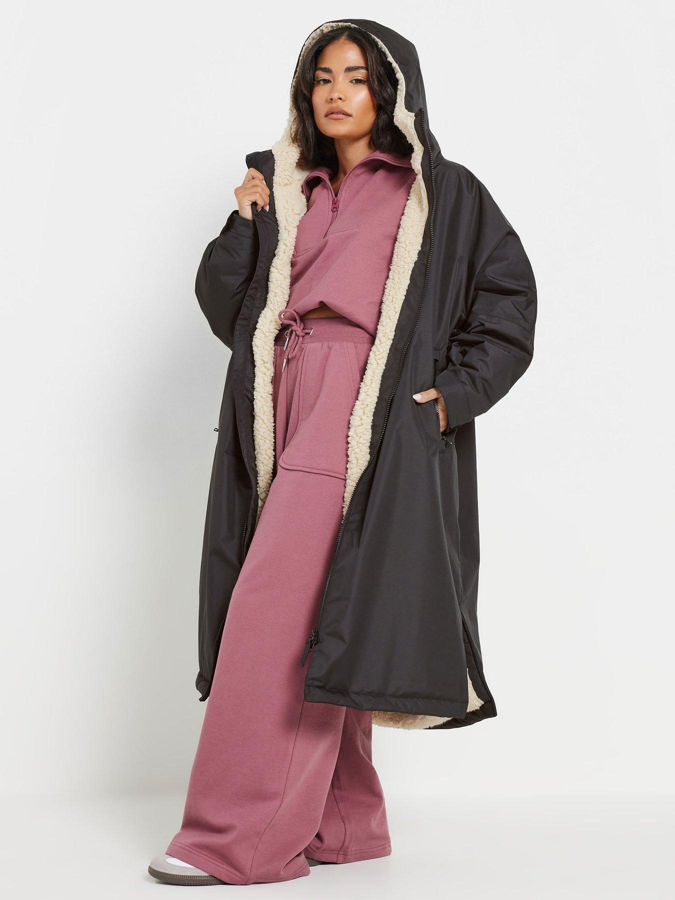 Image 3 of 4 of M&Co Petite Borg Lined Changing Robe - Black