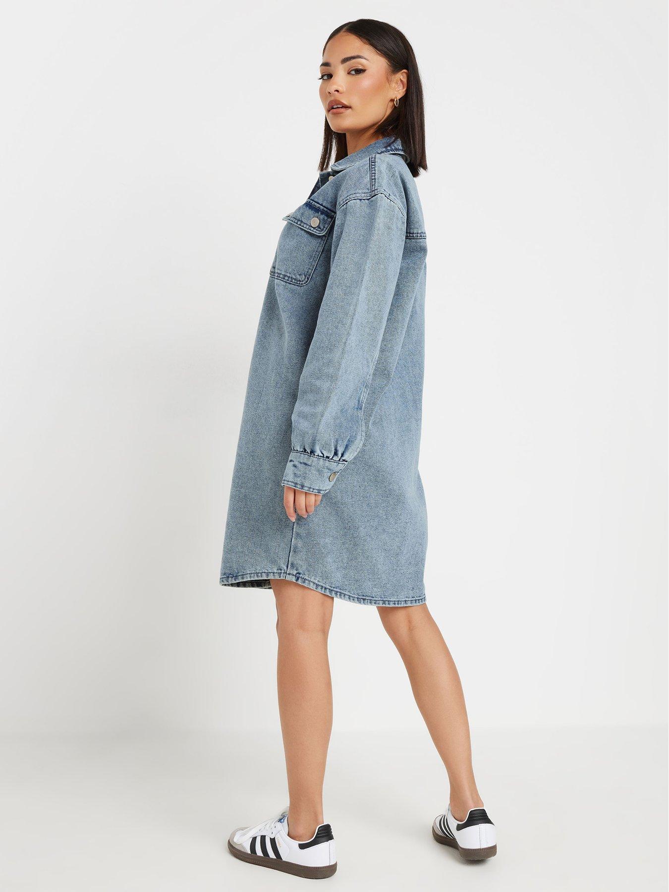Image 2 of 4 of M&Co Petite Denim Mini Dress - Blue