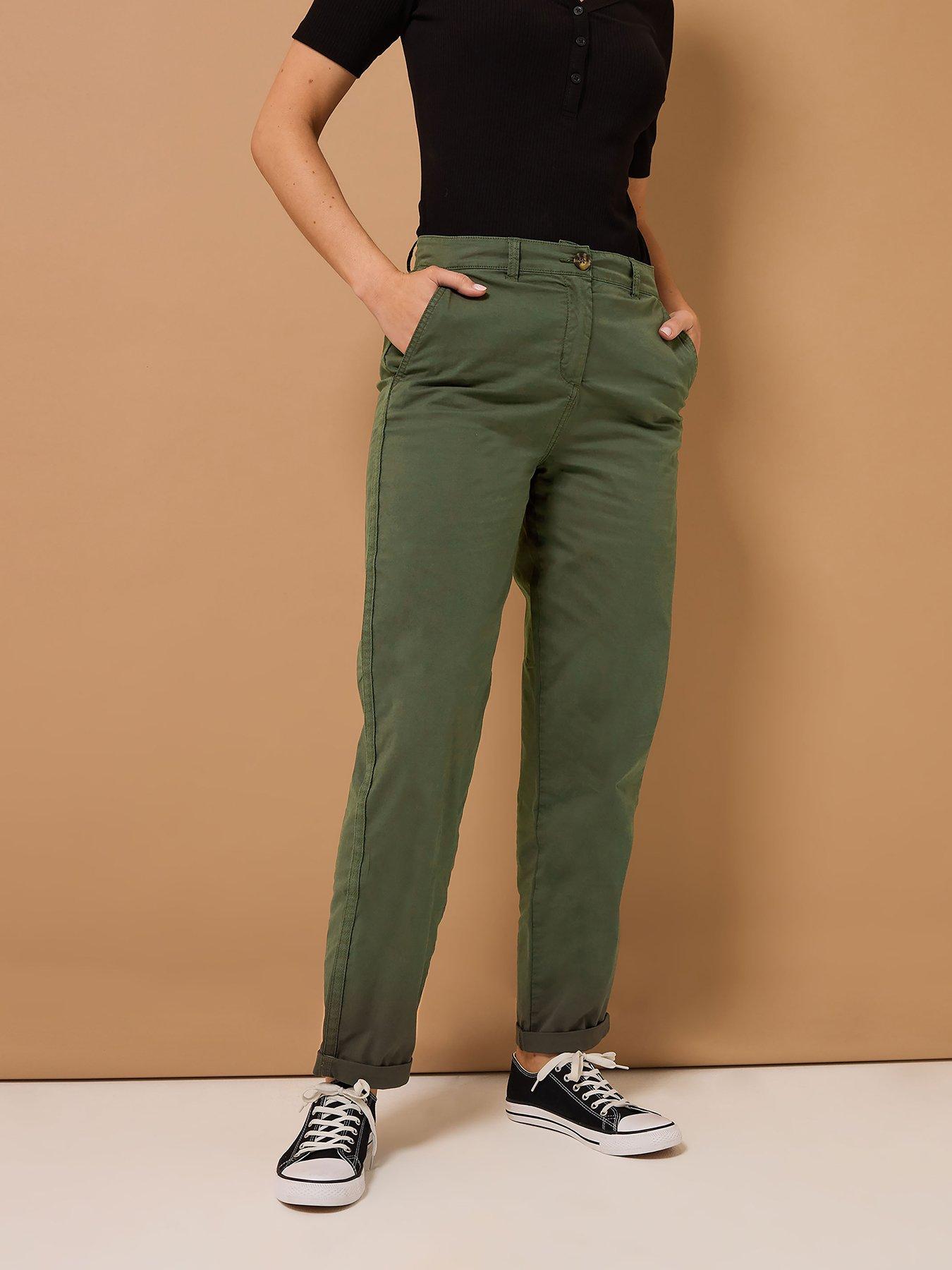 Long Tall Sally Cotton Casual Chino 34" - Green