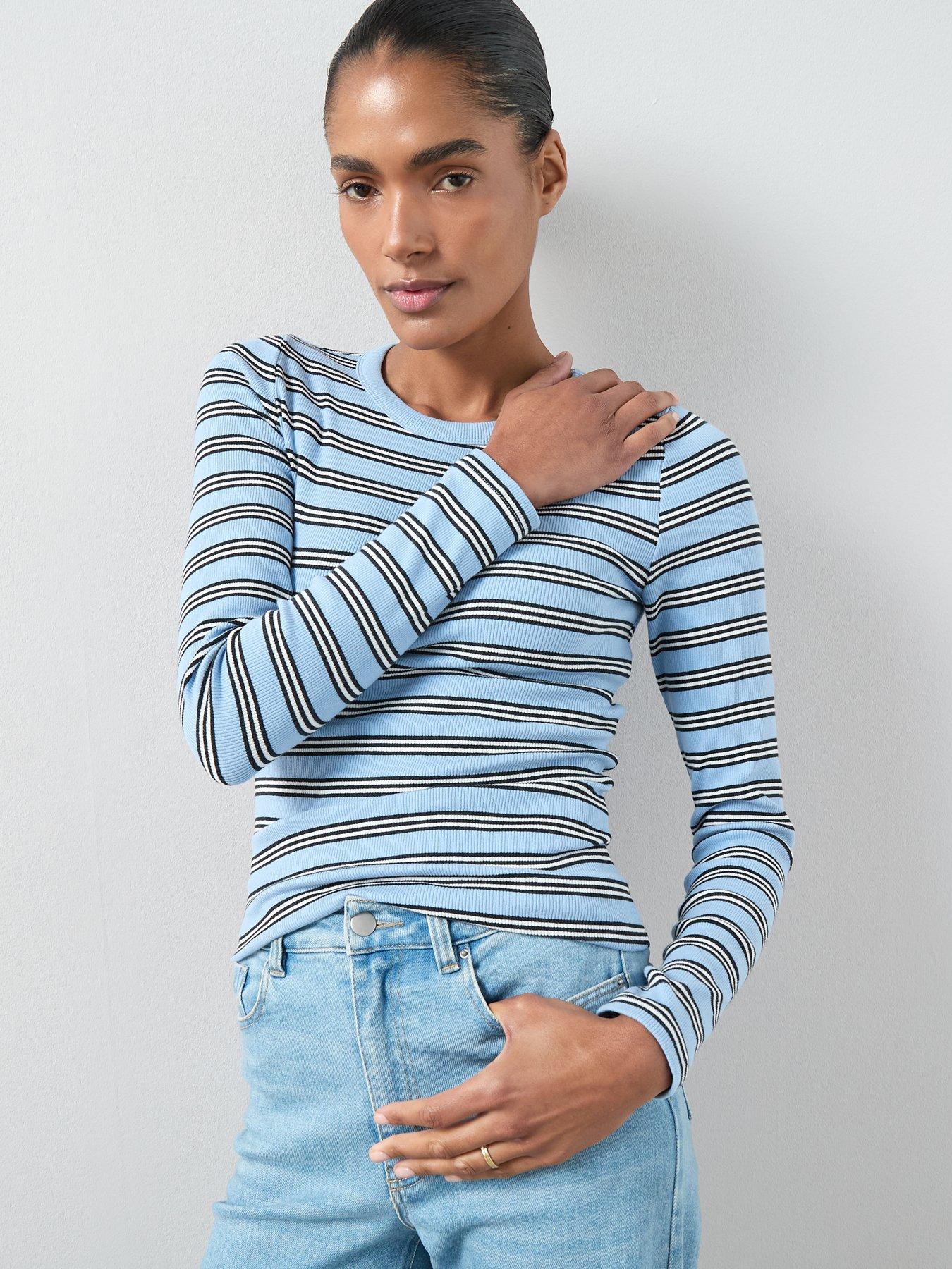 the-very-collection-crew-stripe-long-sleeve-top-blueoutfit