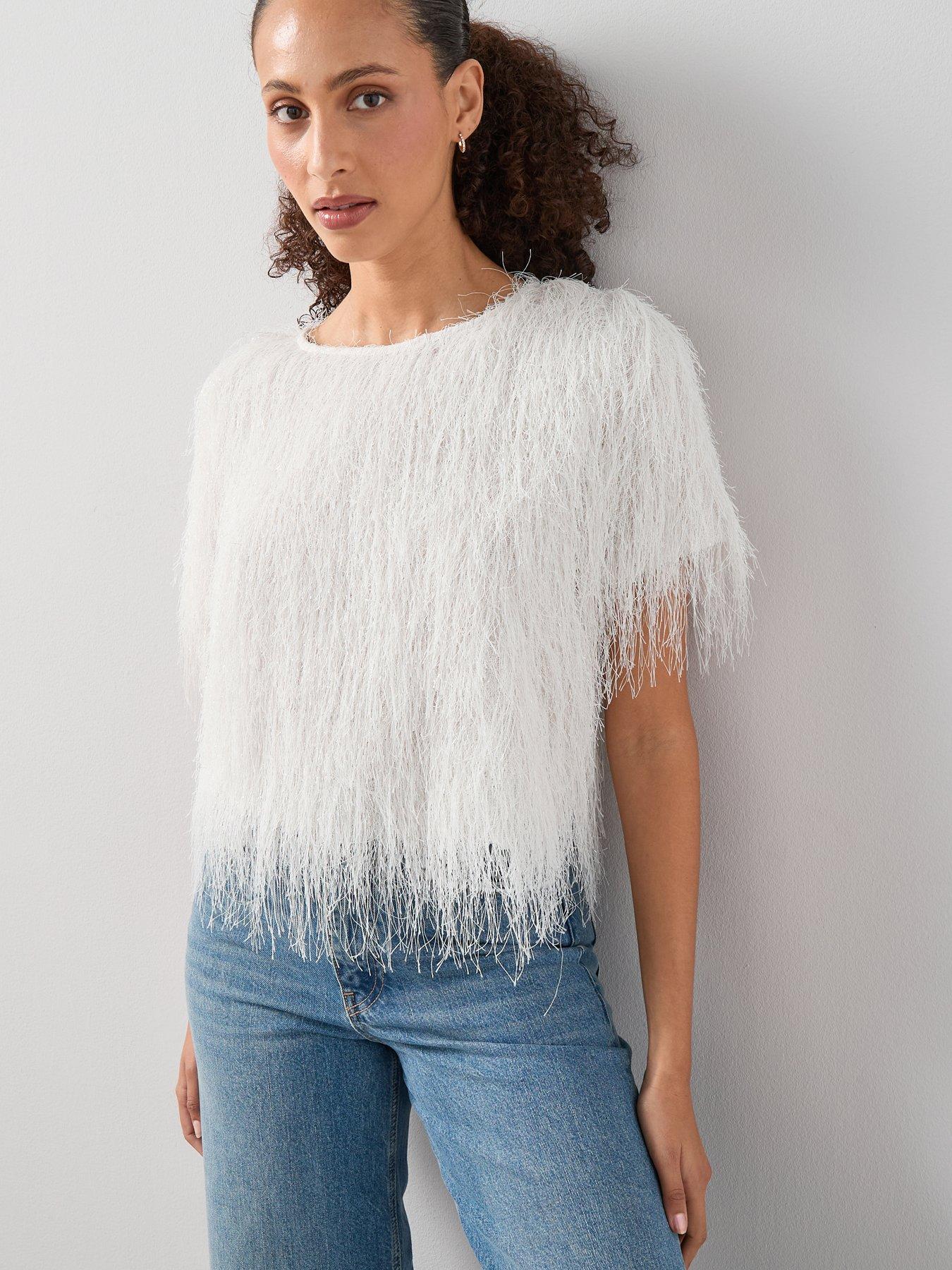the-very-collection-tassel-short-sleeve-top-whitefront