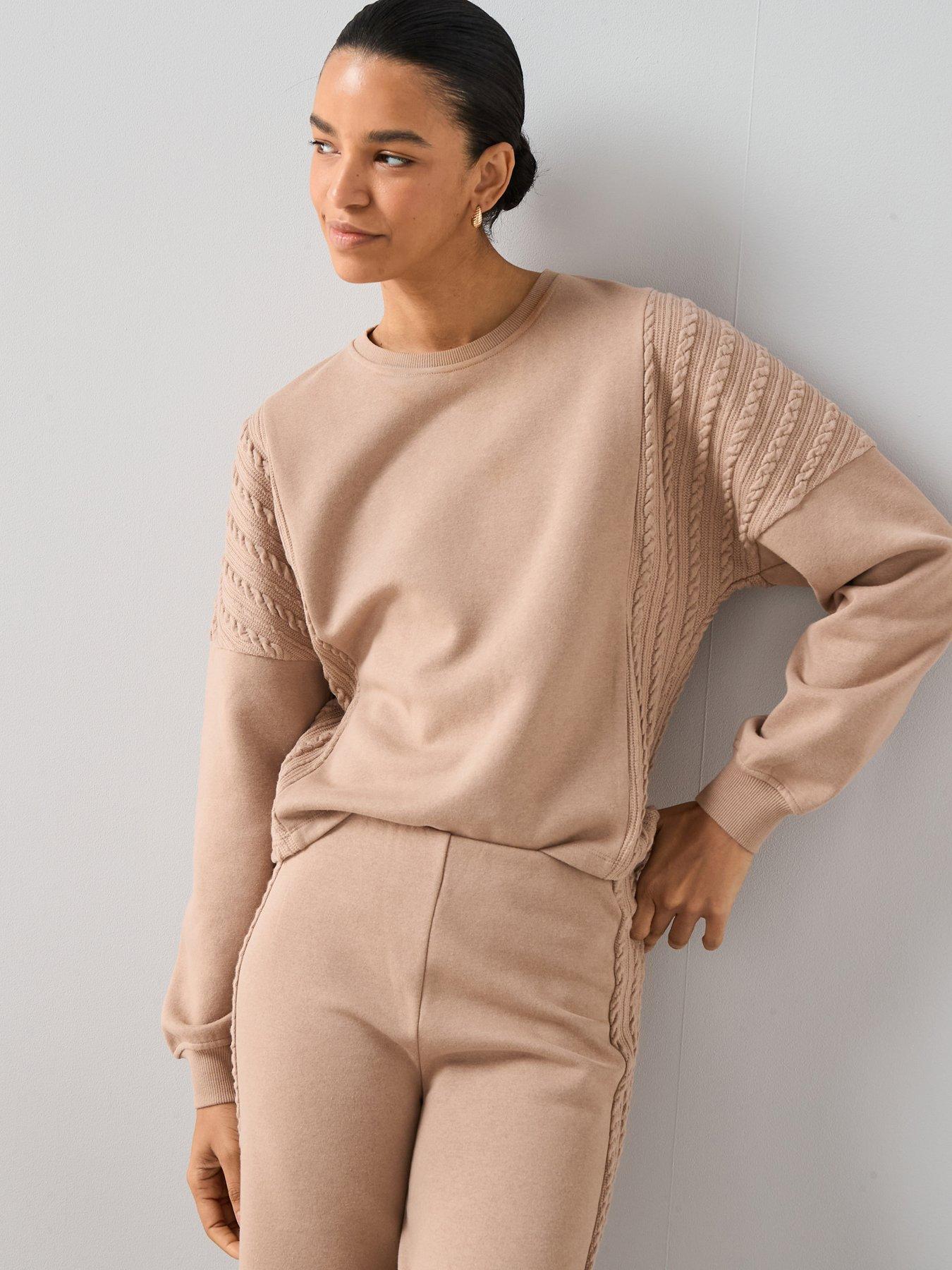 the-very-collection-cable-panel-sweatshirt-beige