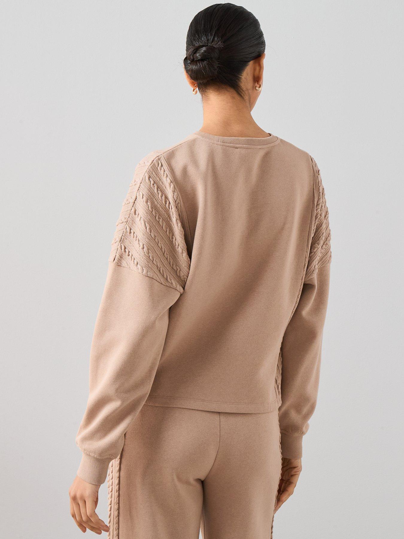 the-very-collection-cable-panel-sweatshirt-beigestillFront