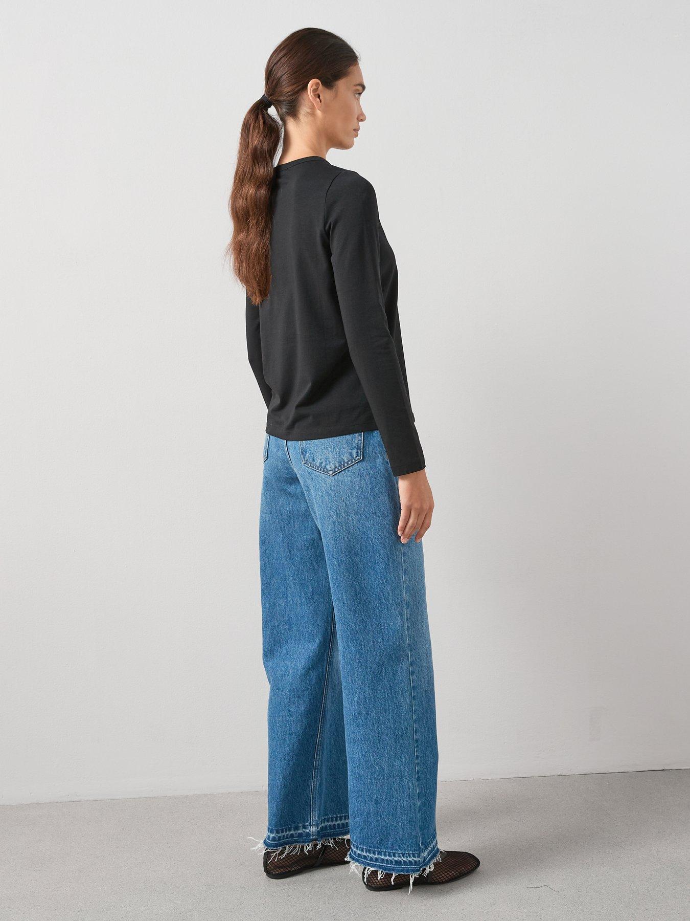 the-very-collection-long-sleeve-oversized-basic-top-blackstillFront