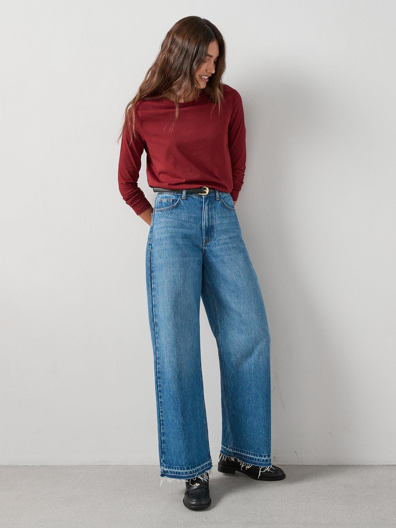 Image 3 of 6 of The Very Collection Long Sleeve Oversized Basic Top - Burgundy