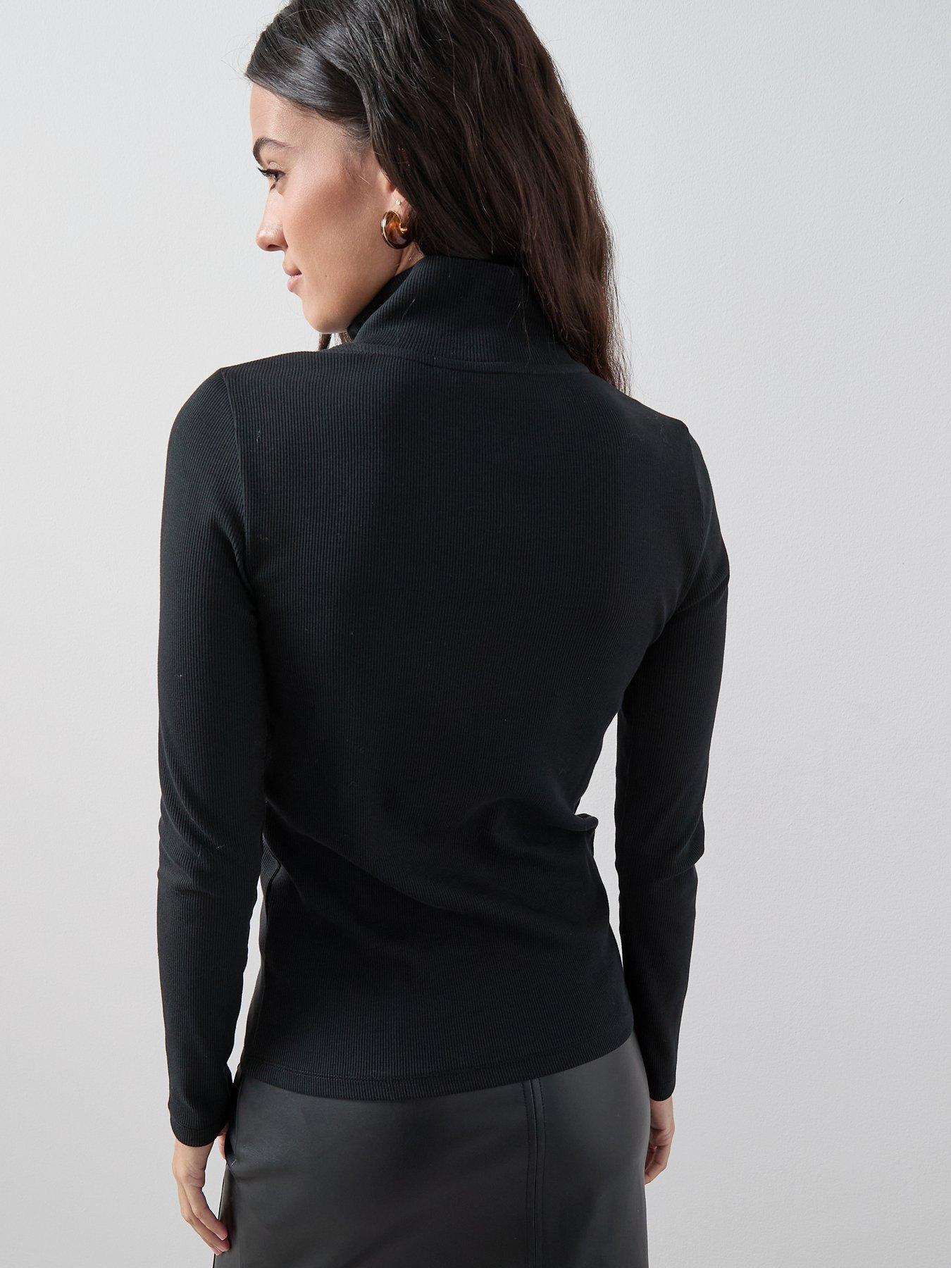 the-very-collection-half-zip-high-neck-rib-blackstillFront