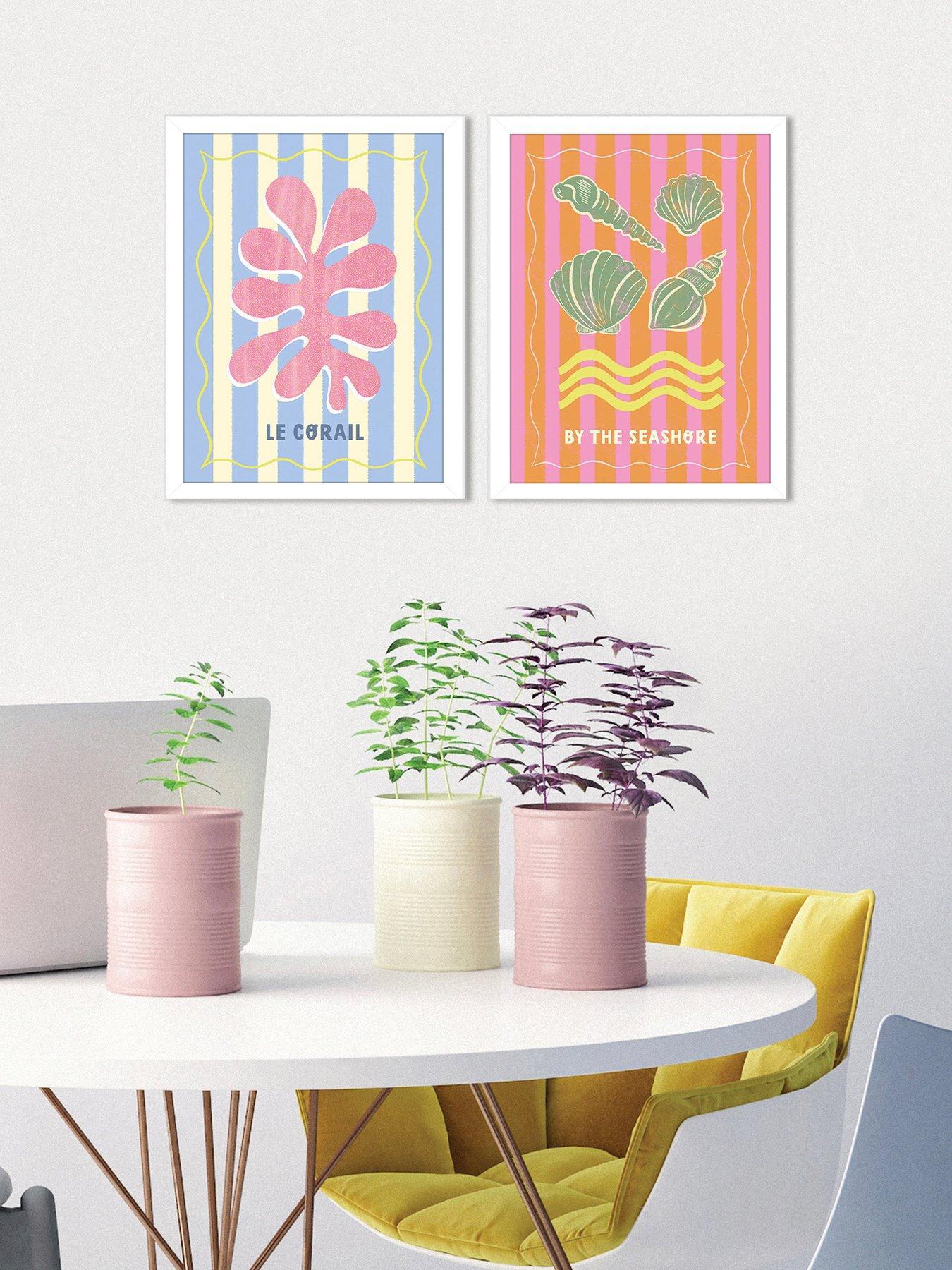 undefined Melissa Donne (le Corail / By The Seashore) Set Of 2 Framed Prints 33x43cms