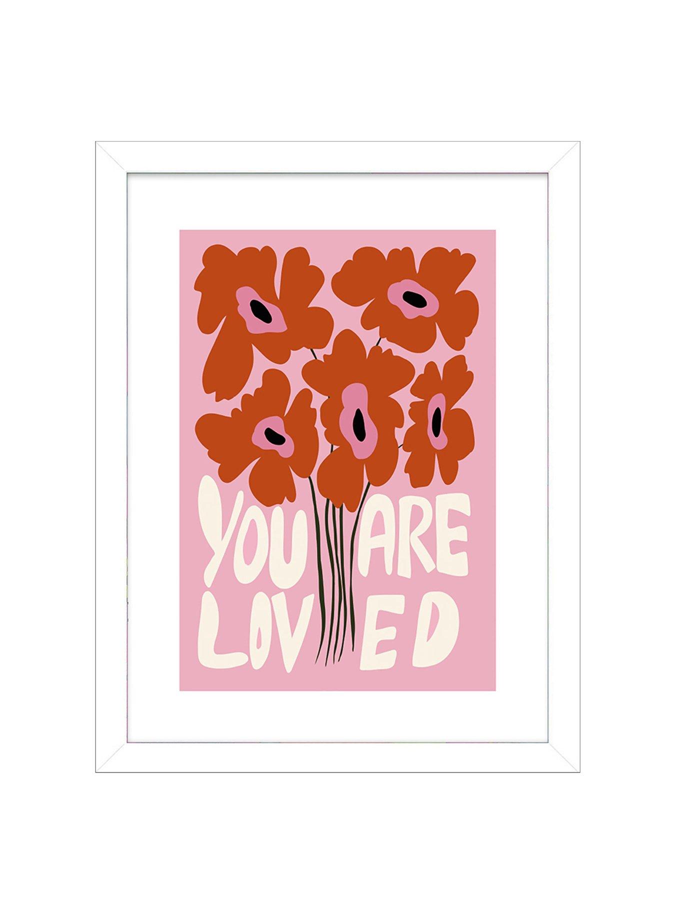 Image 2 of 2 of The Art Group You Are Loved Framed Art Print by Miho Art Studio&nbsp;