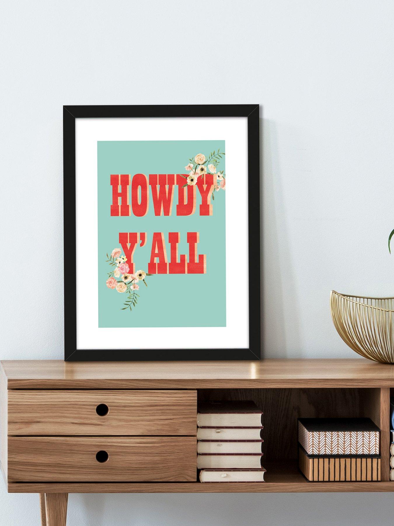 undefined Howdy Y’All Framed Art Print by Louise Nisbet
