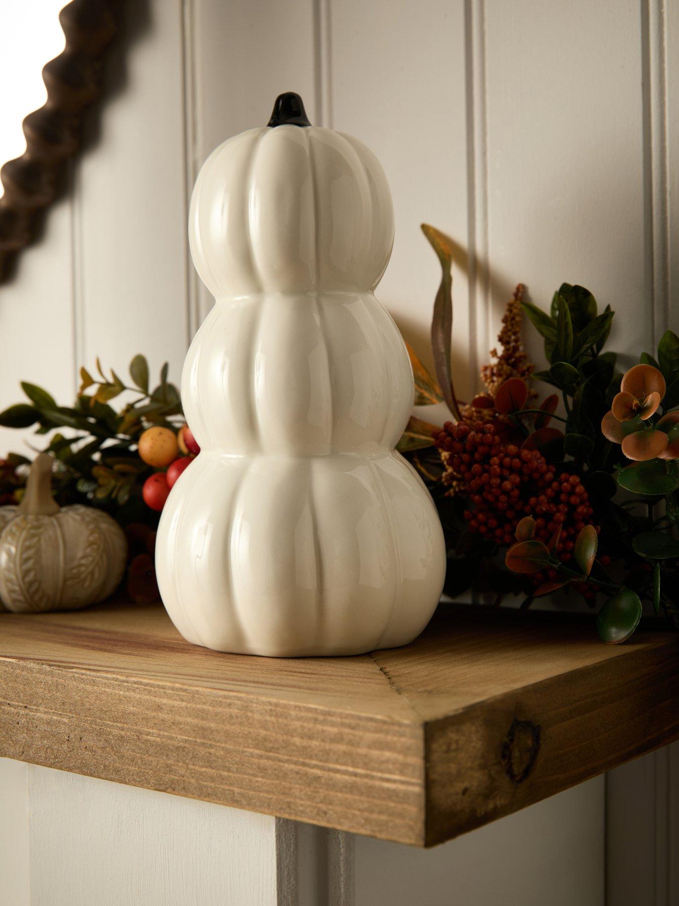 Very Home 24.5cm Stacked Ceramic Pumpkin Halloween Decoration