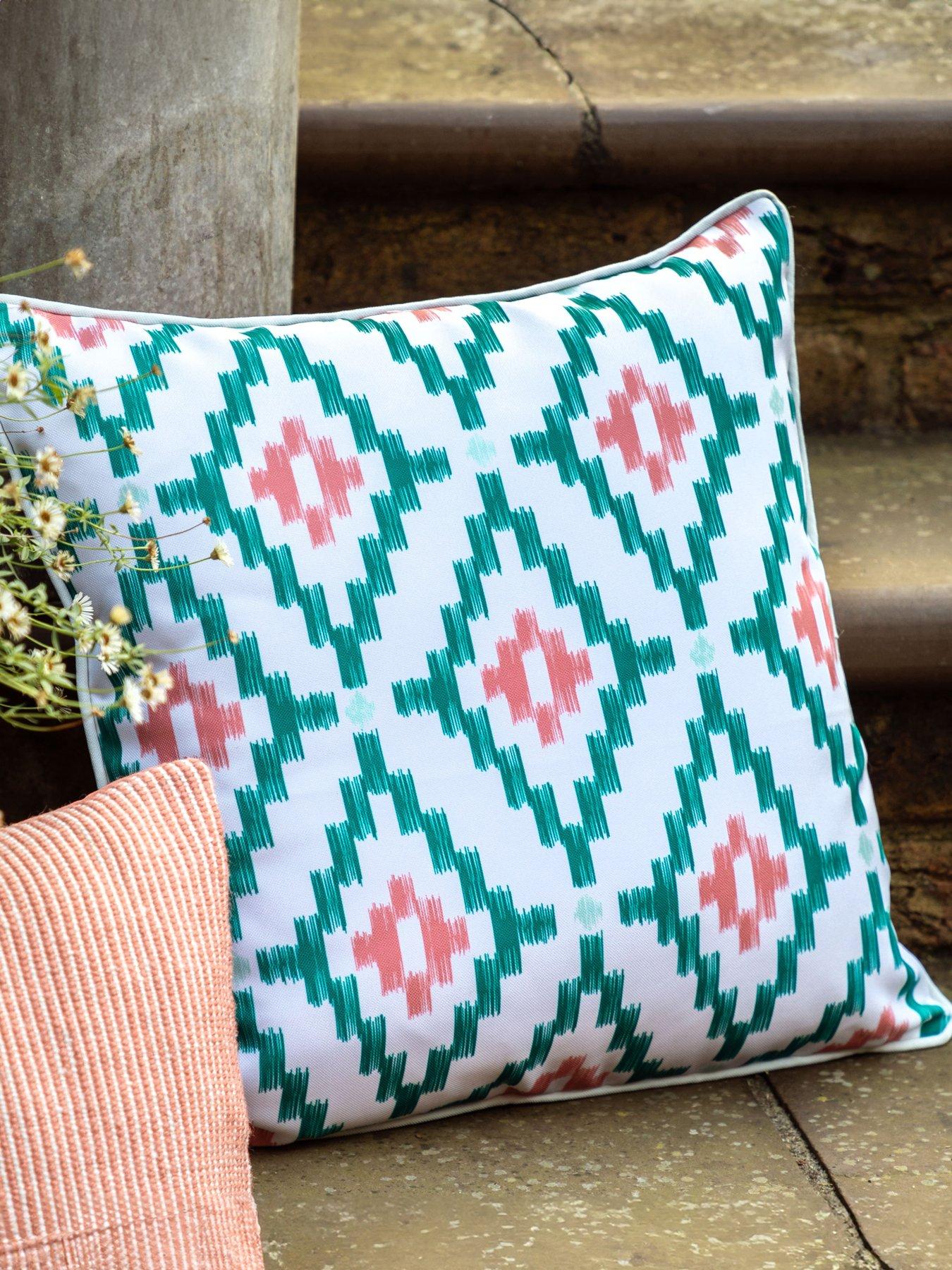 undefined Aroha Geo Printed Cushion in Apricot