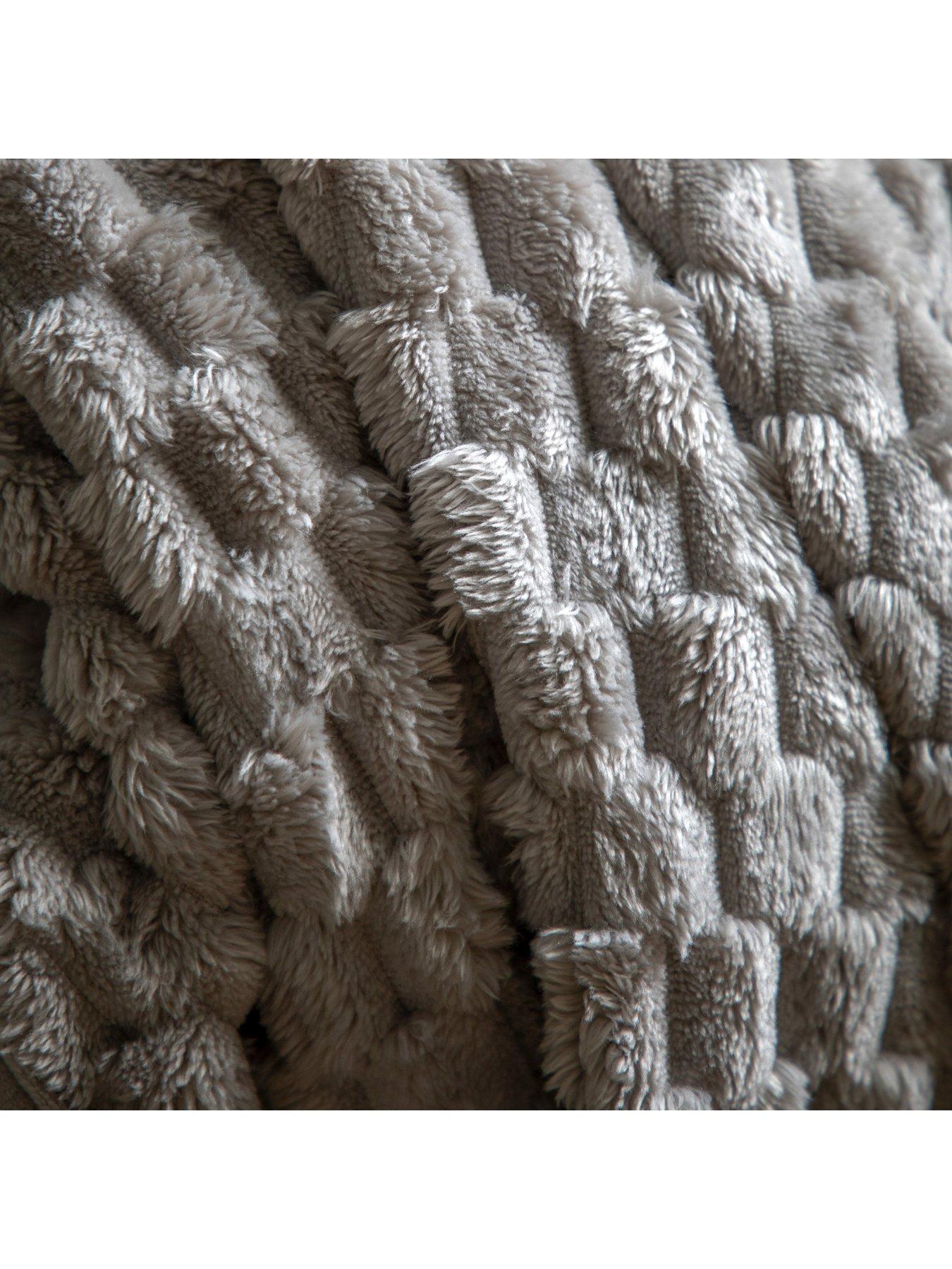 Image 3 of 4 of Gallery Direct Jacquard Velvet Knitted Throw Grey