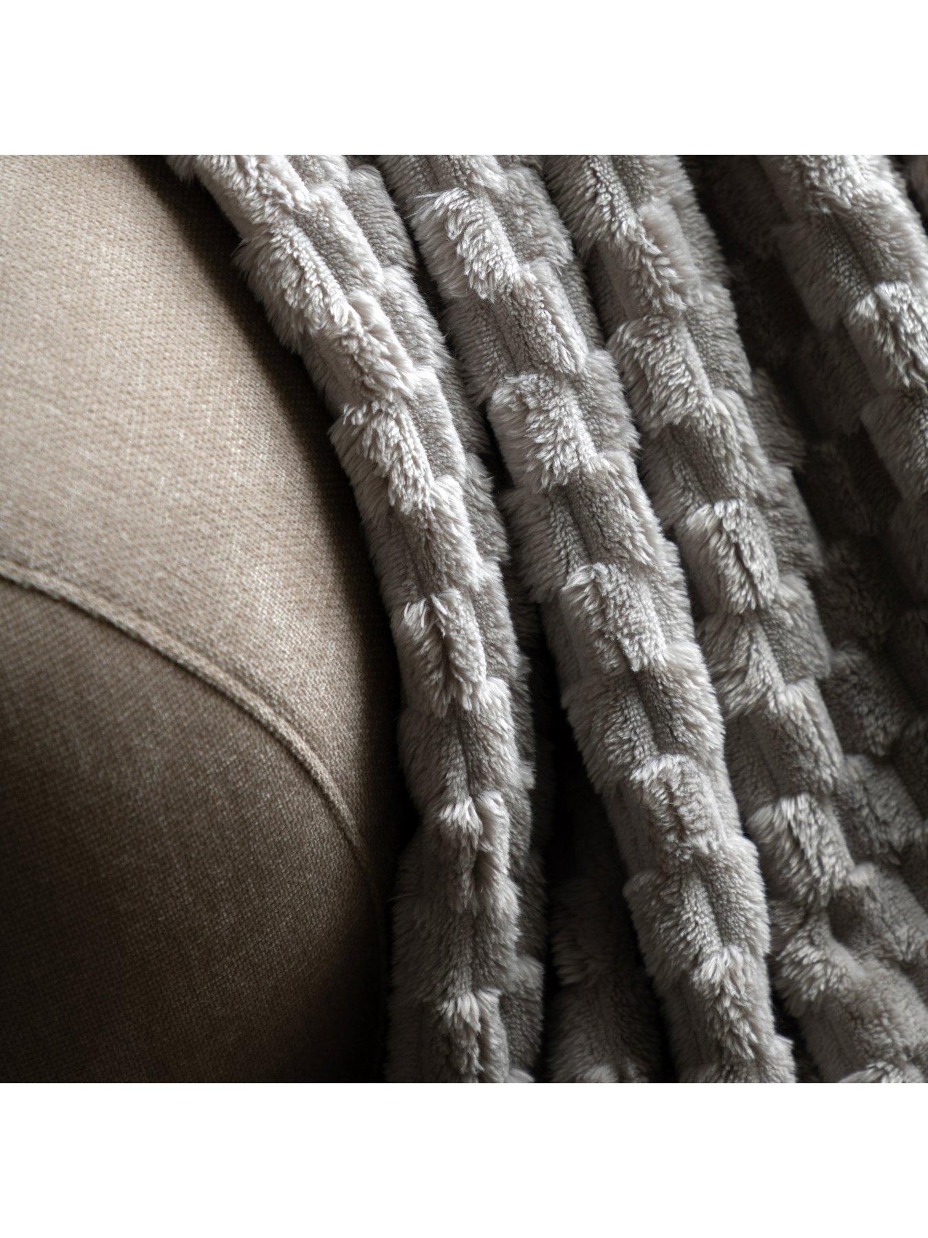 Image 4 of 4 of Gallery Direct Jacquard Velvet Knitted Throw Grey