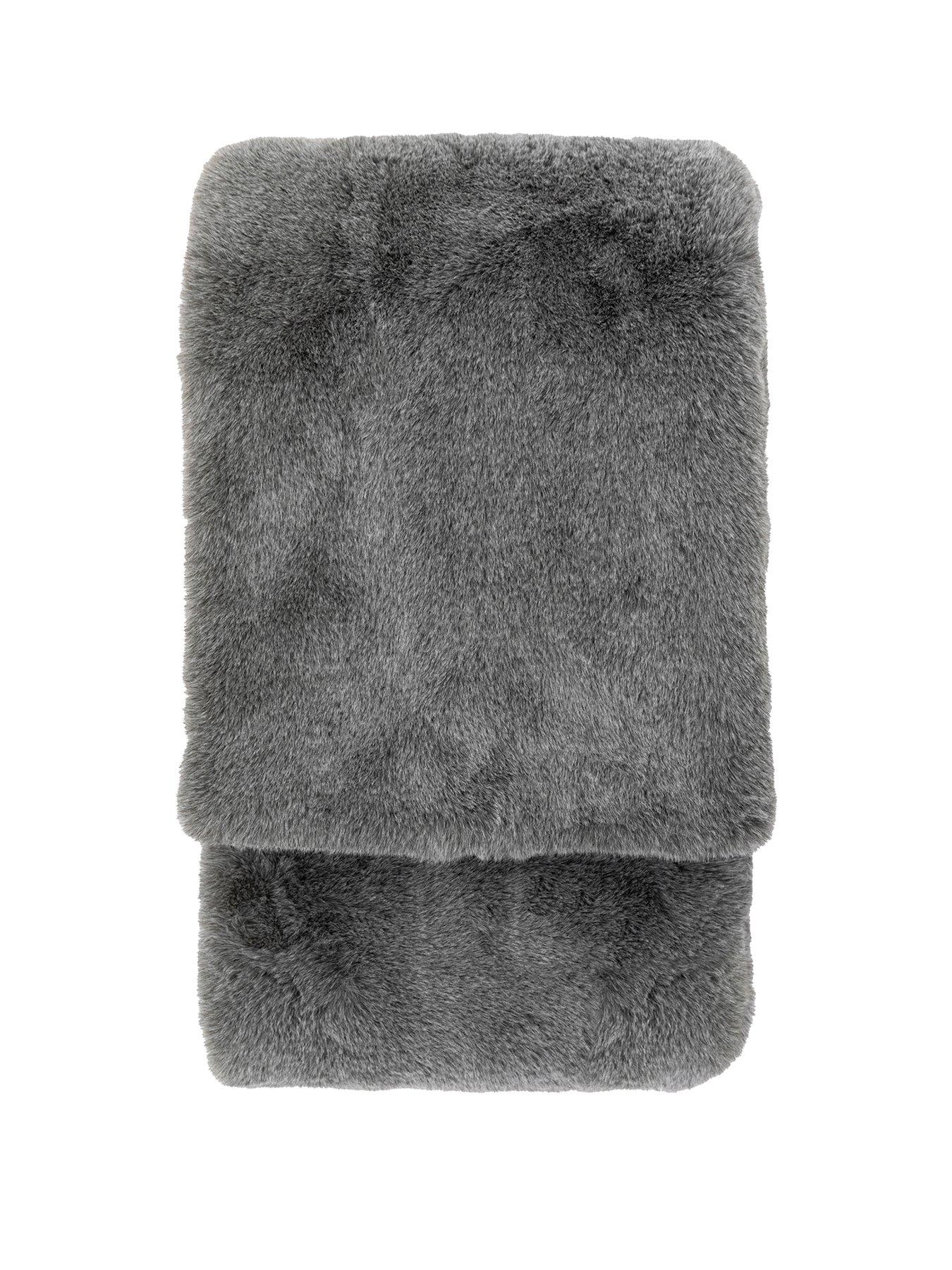 Image 2 of 5 of Gallery Direct Roscoe Faux Fur Throw - Smoke Grey