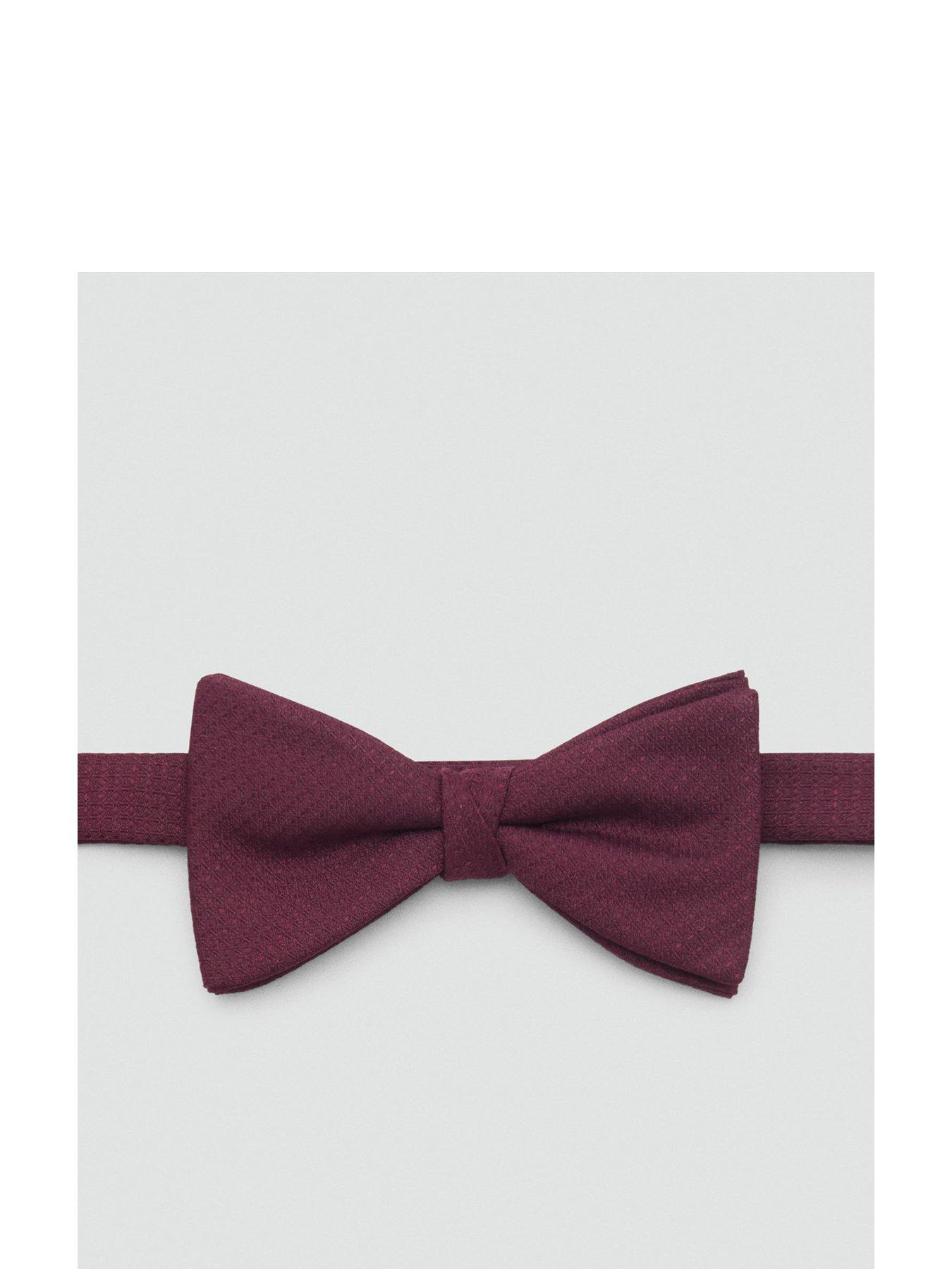 Image 1 of 3 of Mango Tailored Bow Tie - Dark Red