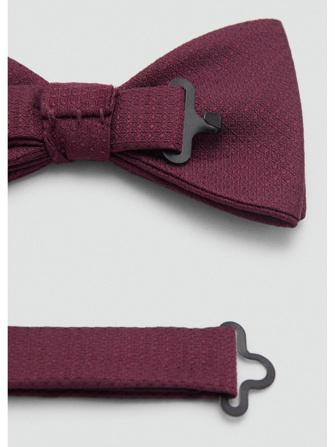 Image 2 of 3 of Mango Tailored Bow Tie - Dark Red