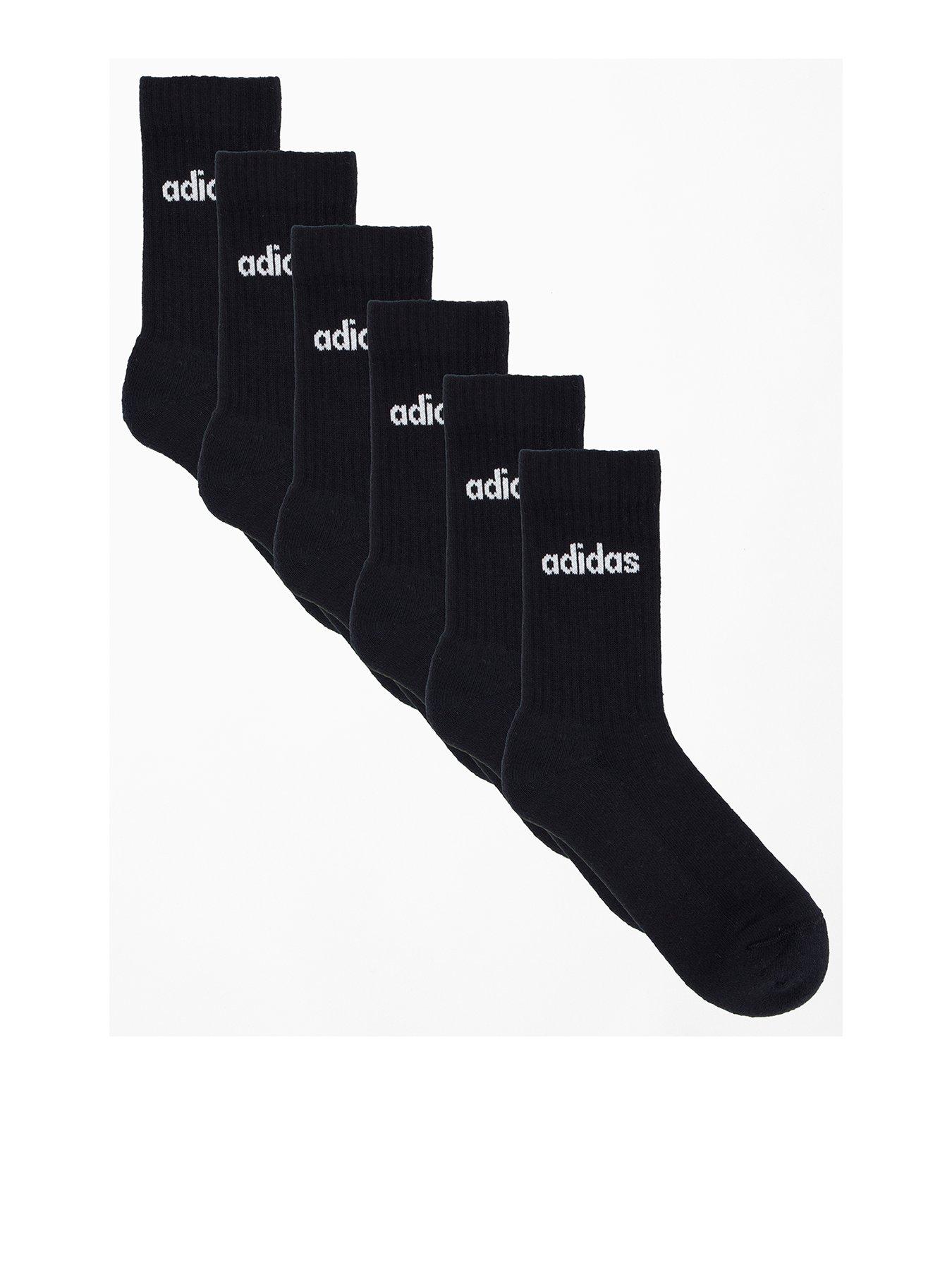 adidas Sportswear Men's Linear Crew Sock 6 Pack - Black