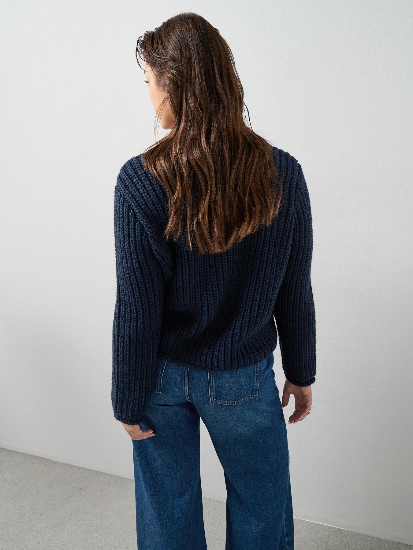 the-very-collection-curve-button-detail-crew-neck-cardigan-navystillFront