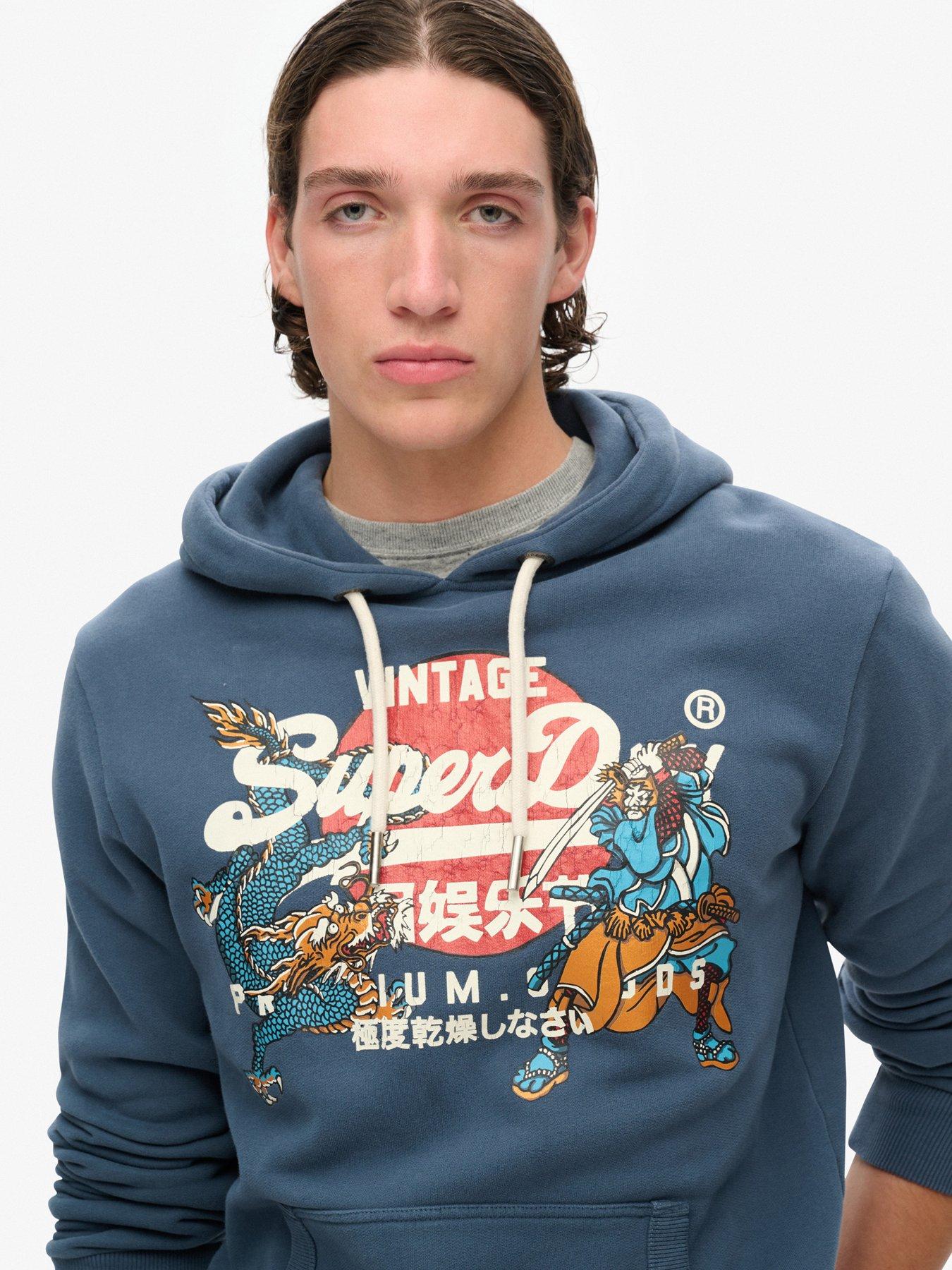 Image 4 of 5 of Superdry Original Tokyo Graphic Hoodie - Blue