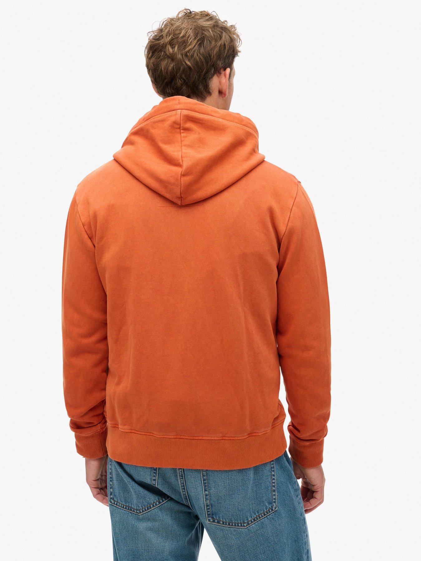 Image 2 of 5 of Superdry Essential Logo Washed Zip Through Hoodie - Brown