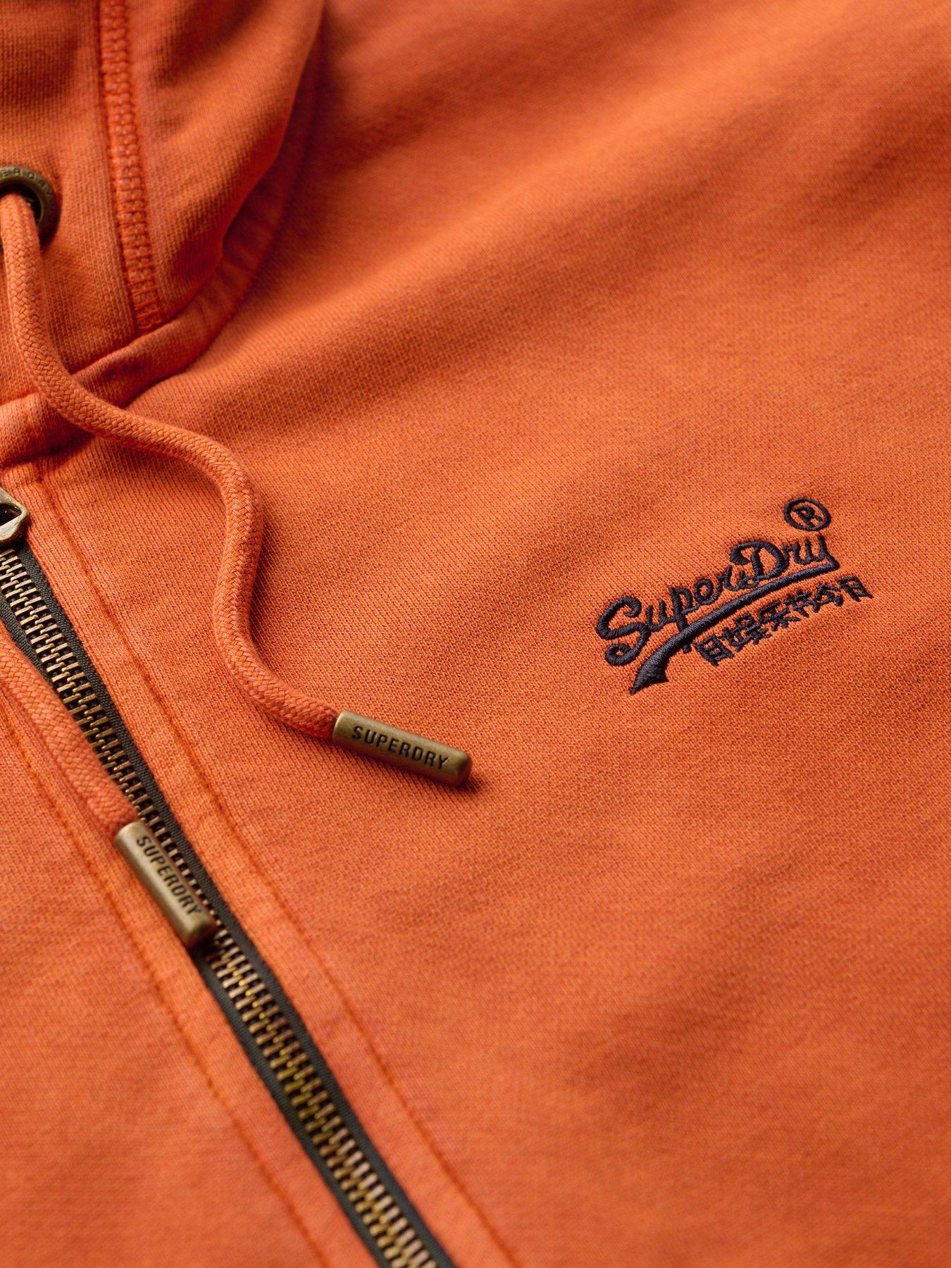 Image 5 of 5 of Superdry Essential Logo Washed Zip Through Hoodie - Brown