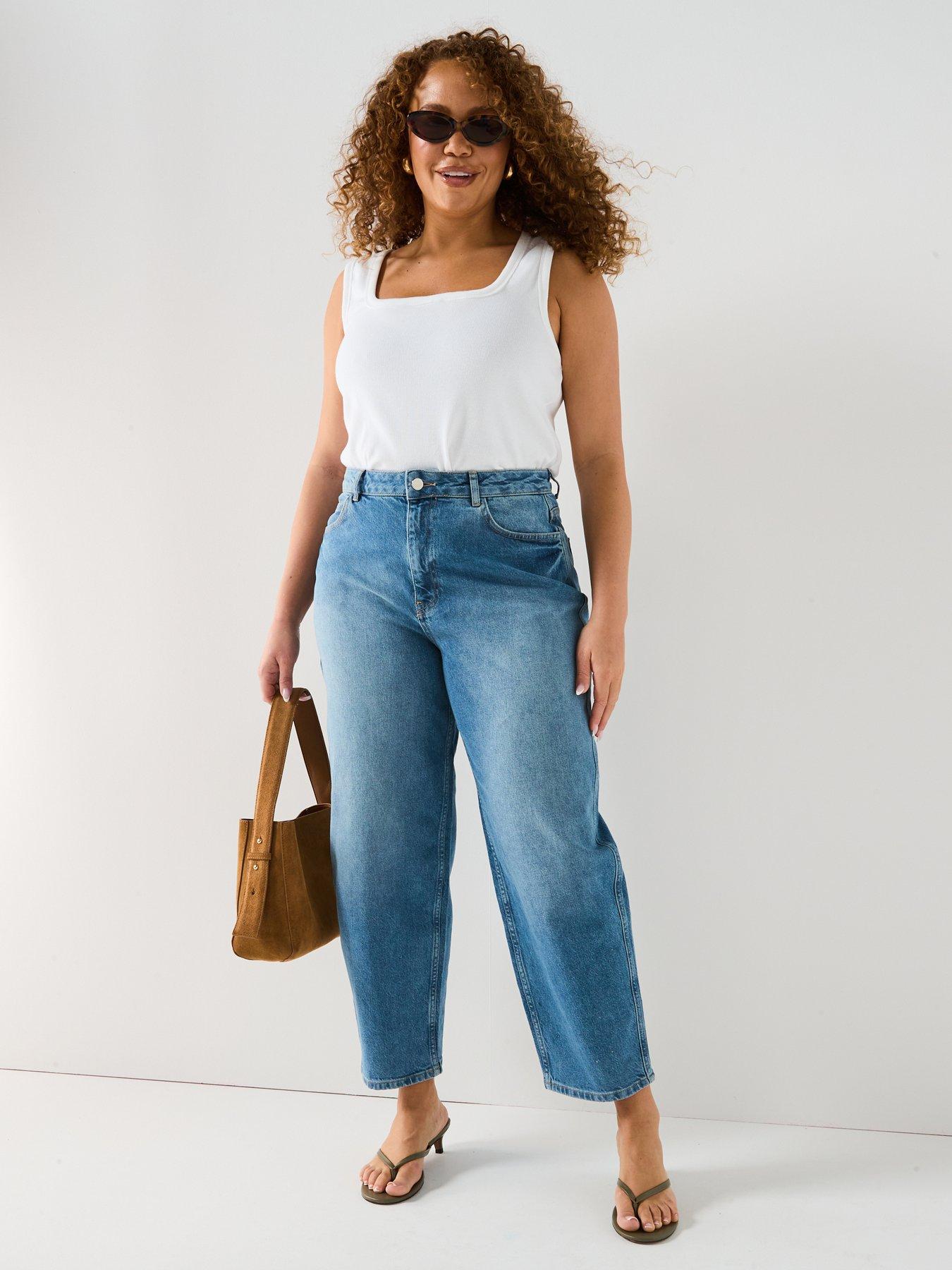 Image 3 of 6 of V by Very Curve The Curve Barrel Leg Stretch Jean - Blue