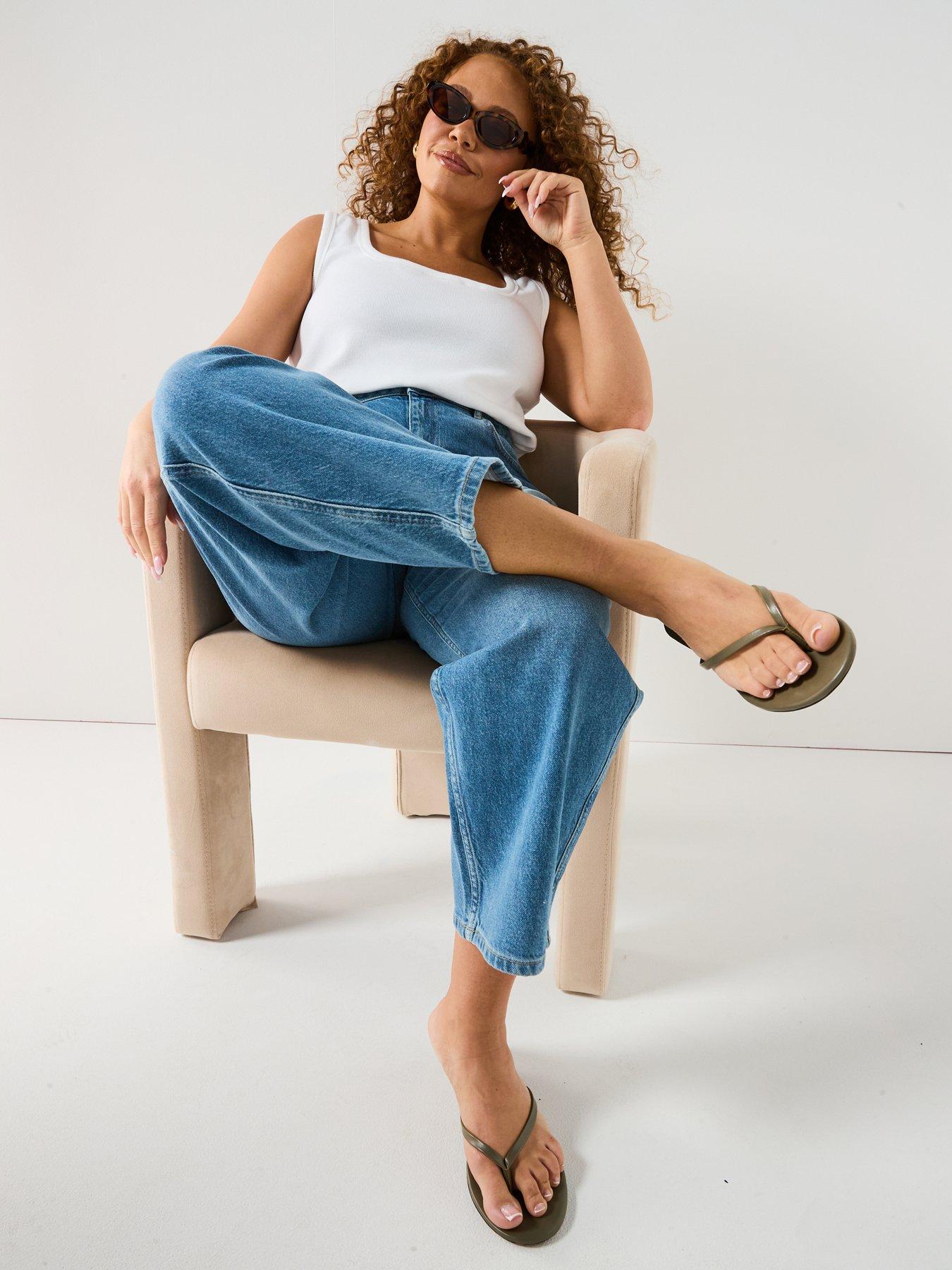 Image 6 of 6 of V by Very Curve The Curve Barrel Leg Stretch Jean - Blue