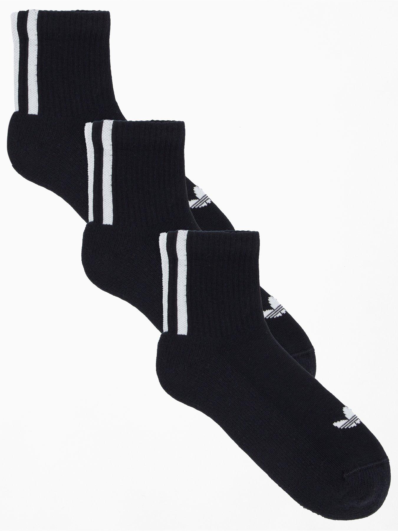 adidas Originals Women's Ankle Frill Socks 3 Pack - Black