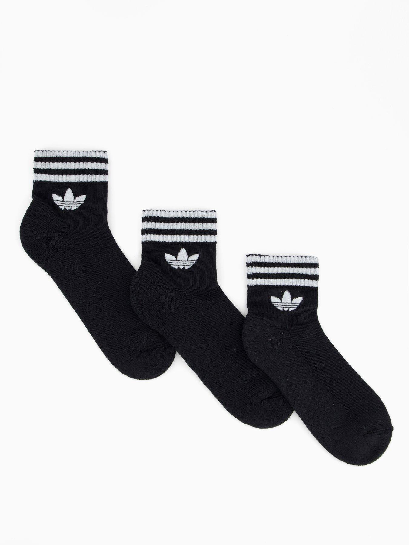Image 1 of 3 of adidas Originals Women's 3 Stripe Ankle Socks 3 Pack - Black