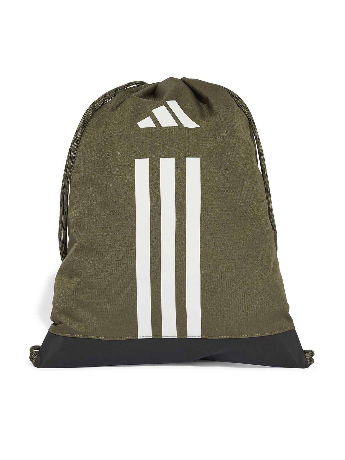 adidas Sportswear Unisex 3 Stripe Gymsack - Khaki - Green