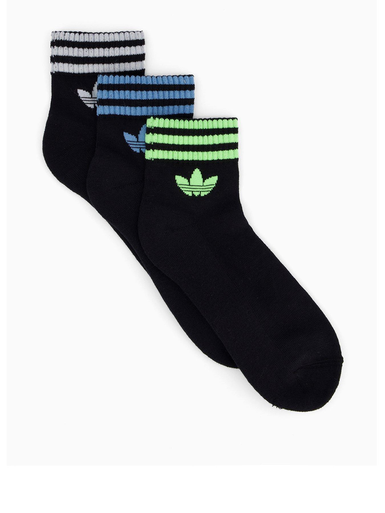adidas-originals-mens-3-stripe-ankle-socks-3-pack-black
