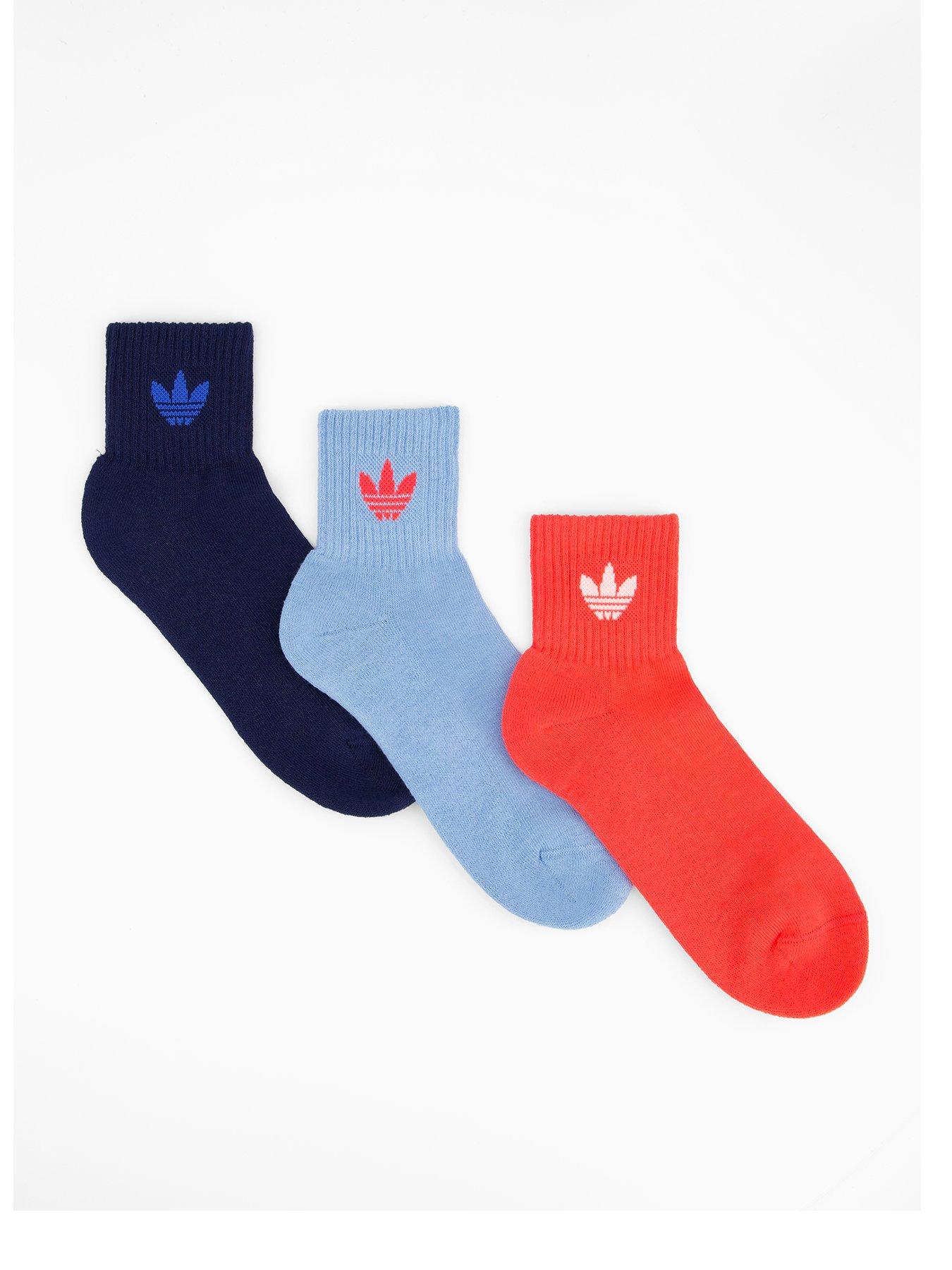 adidas Originals Unisex 1/4 Socks 3 Pack - Multi