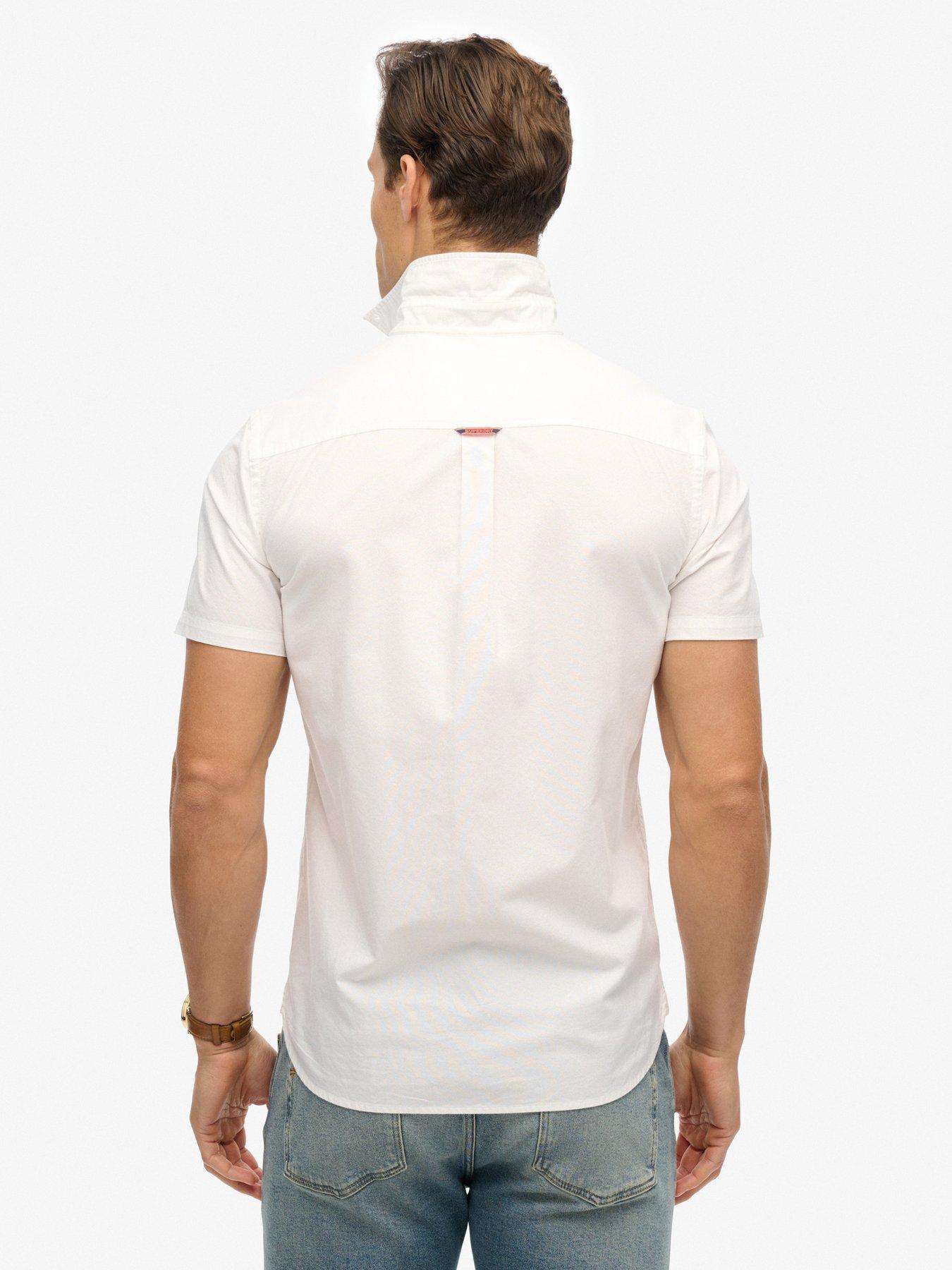 Image 2 of 4 of Superdry Oxford Short Sleeve Shirt - White
