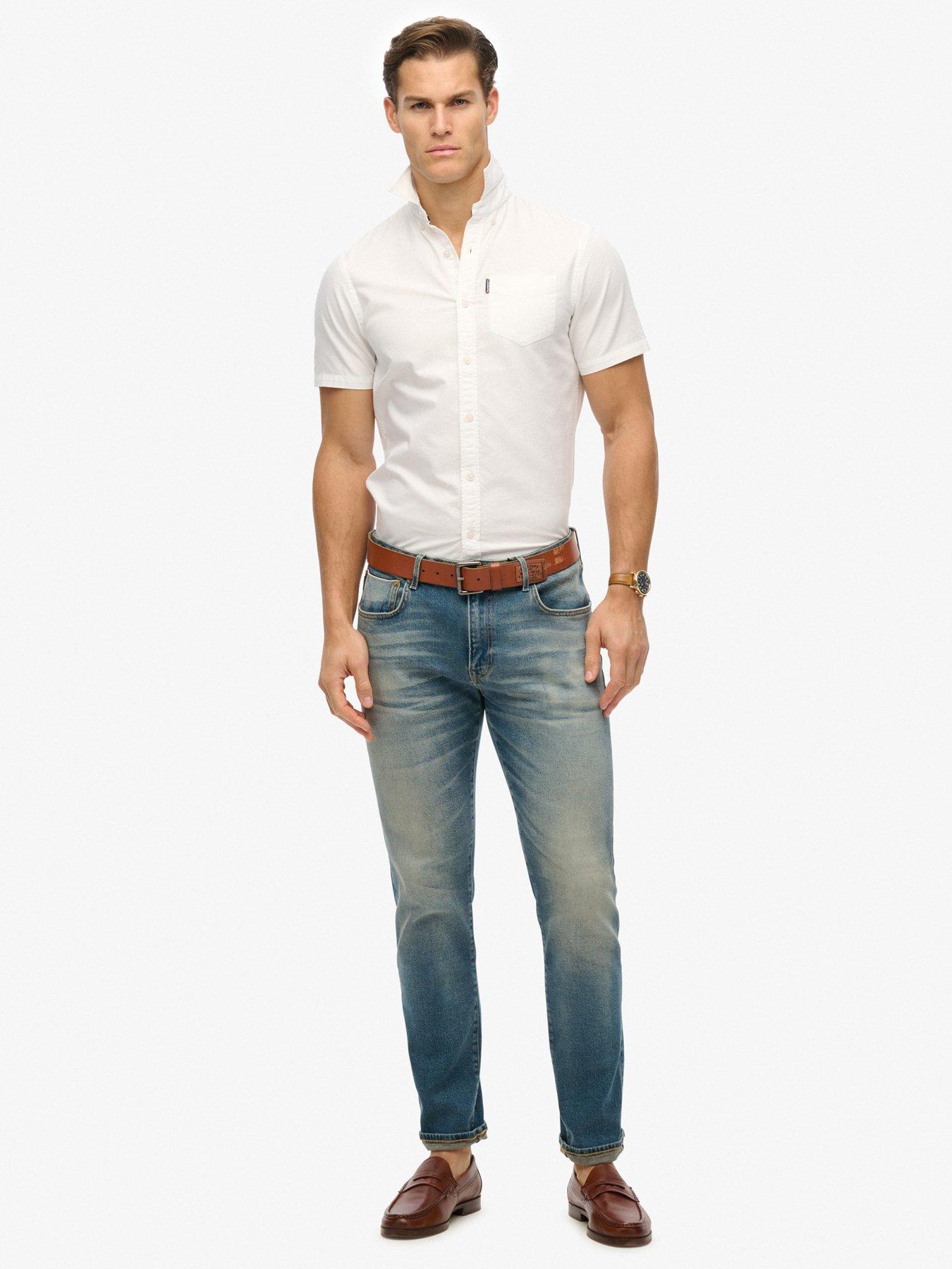 Image 3 of 4 of Superdry Oxford Short Sleeve Shirt - White