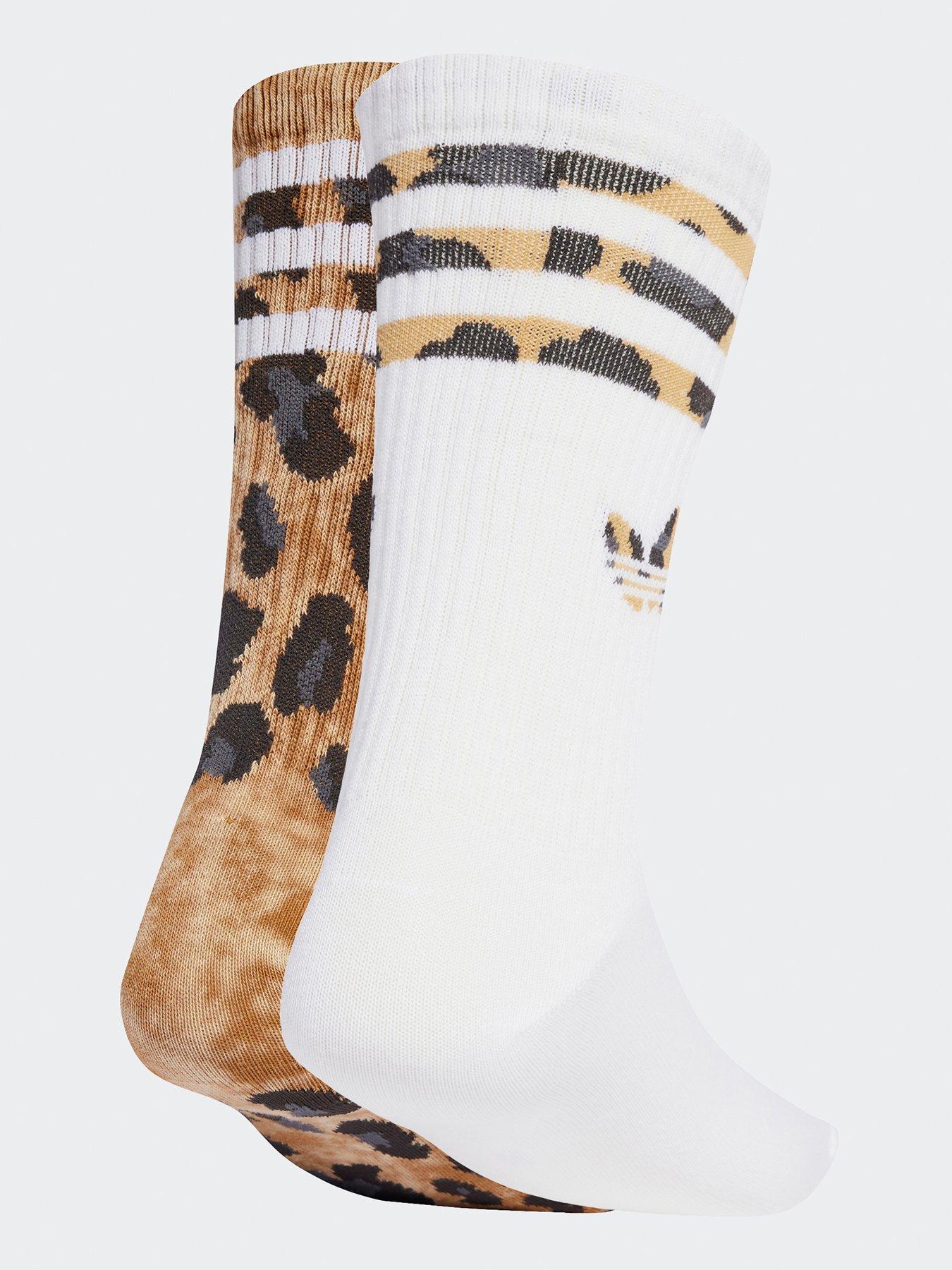 Image 2 of 4 of adidas Originals Women's Leopard Crew Socks 2 Pack - Leopard Print