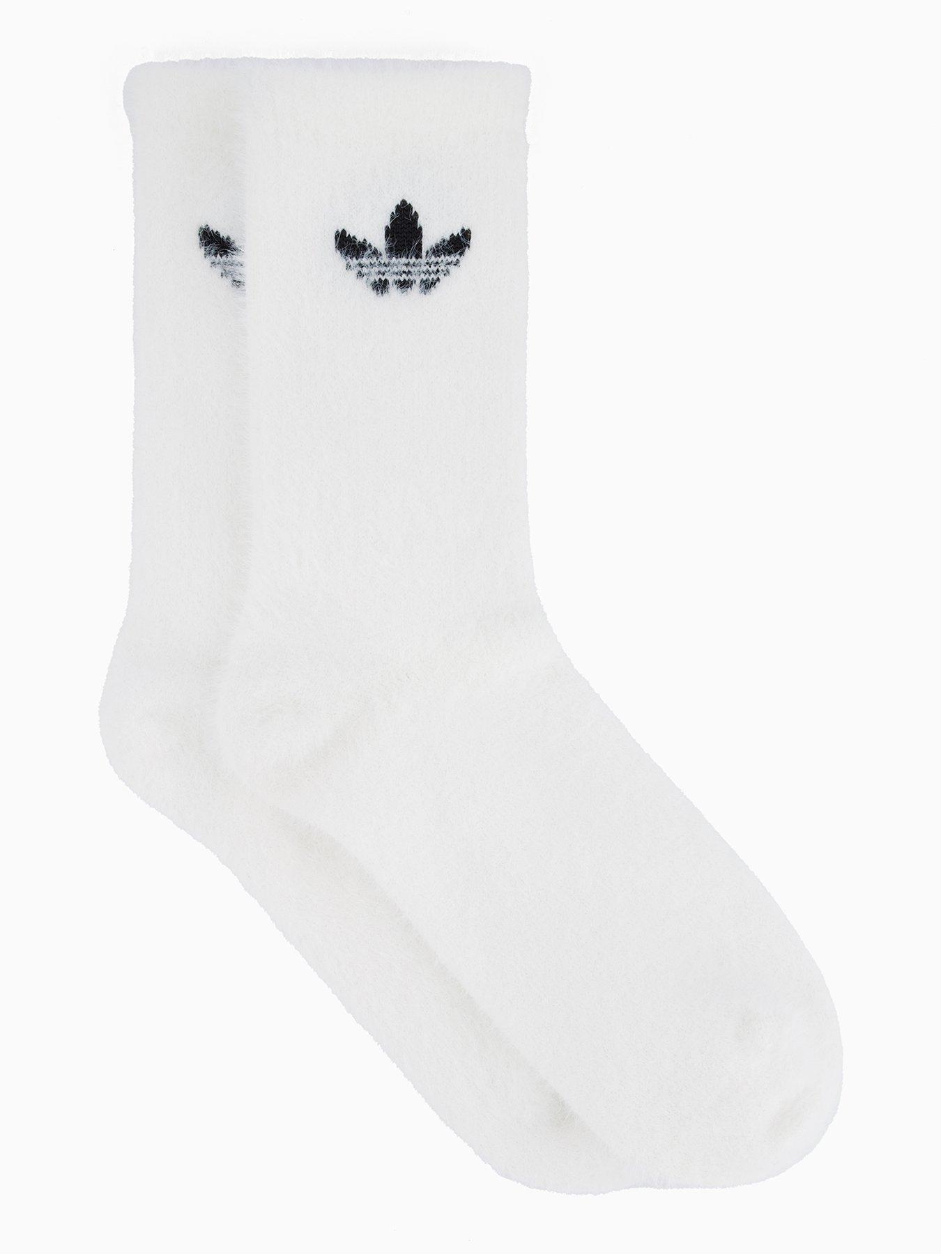 Image 2 of 4 of adidas Originals Women's Fluffy Crew Socks 2 Pack - Black/White
