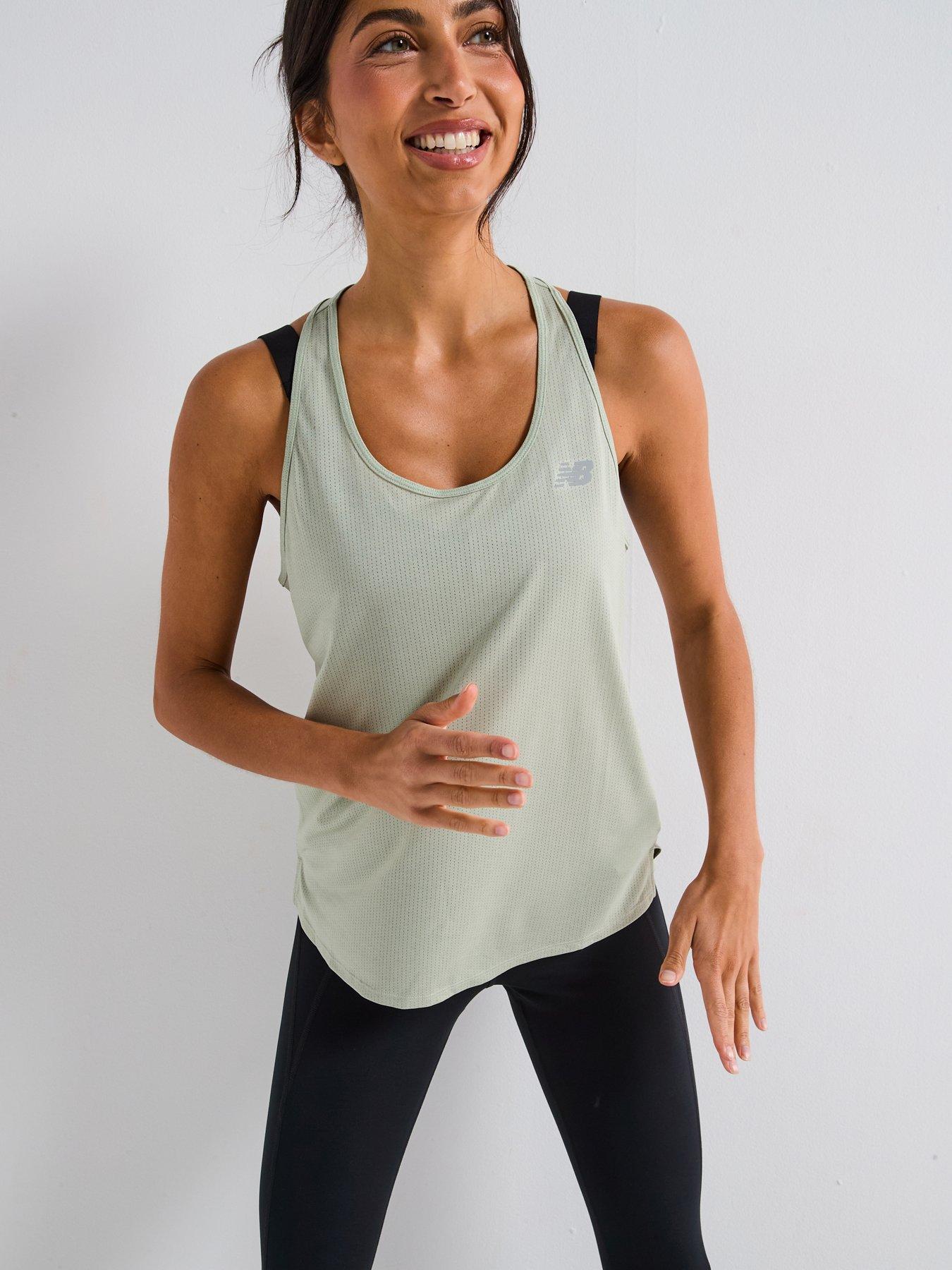 New Balance Womens Running Athletics Tank - Green