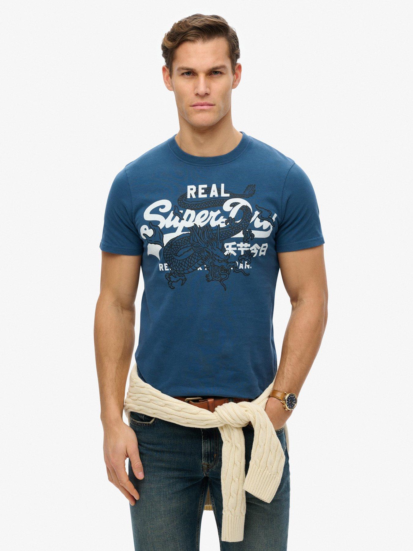 Image 1 of 5 of Superdry Vintage VL Narrative Graphic T-Shirt - Blue