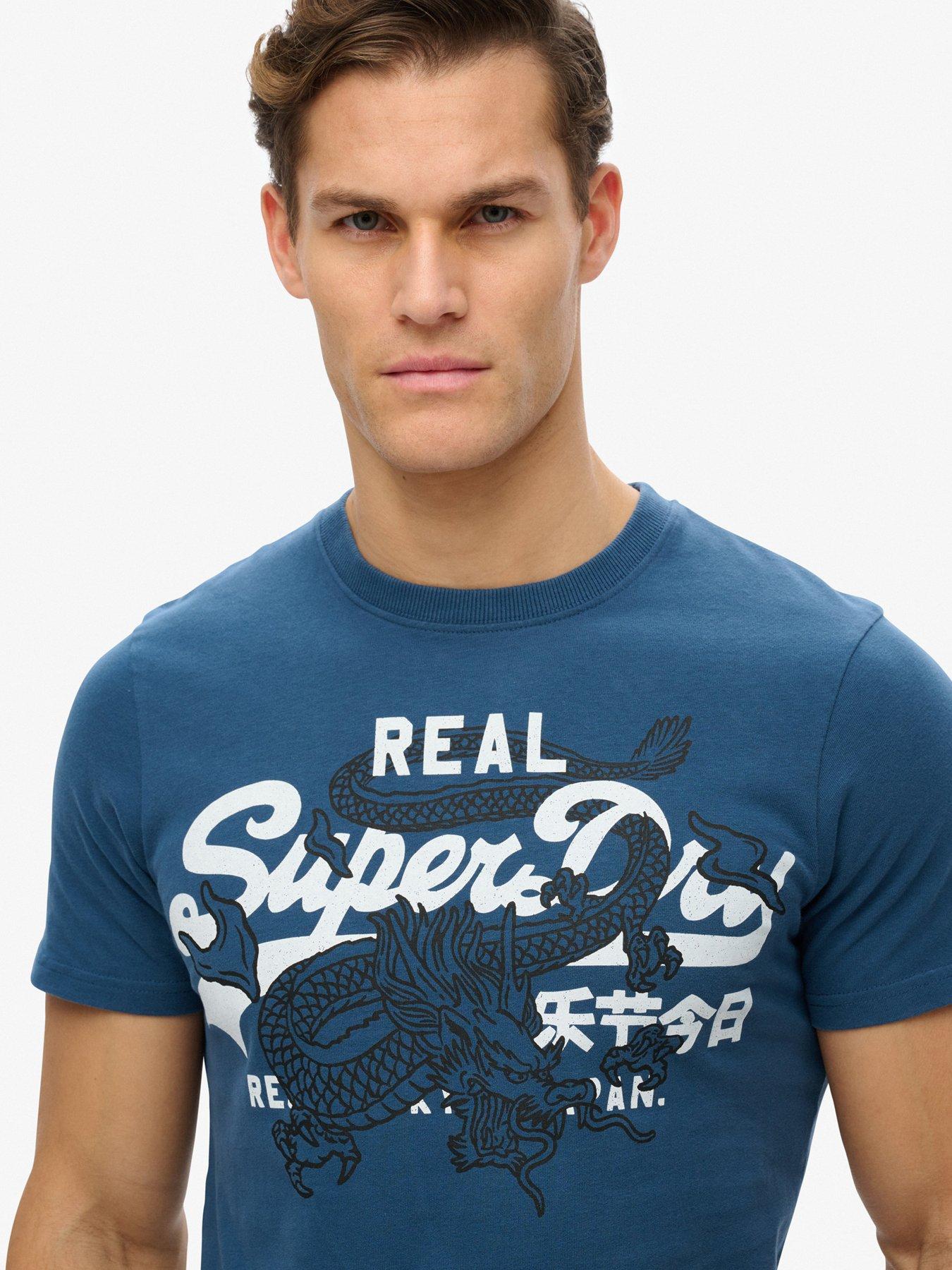 Image 4 of 5 of Superdry Vintage VL Narrative Graphic T-Shirt - Blue